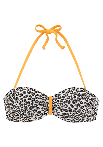 Buffalo Bügel-Bandeau-Bikini-Top »Kitty«, mit Animalprint und kontrastfarbenen Details