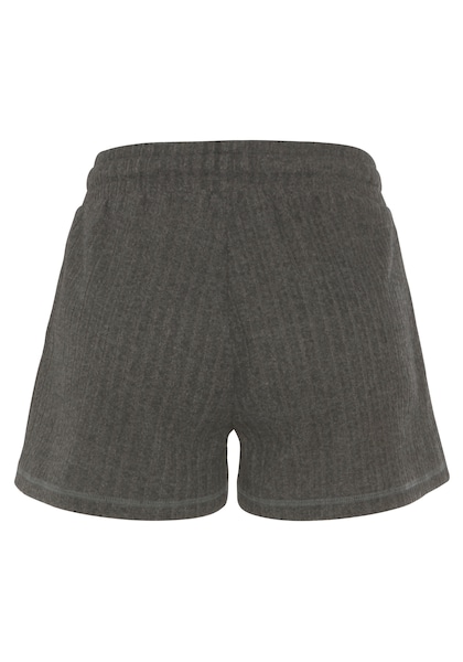 LASCANA Shorts »-Loungeshorts meliert«, in weicher Ripp-Qualität mit Bindeband