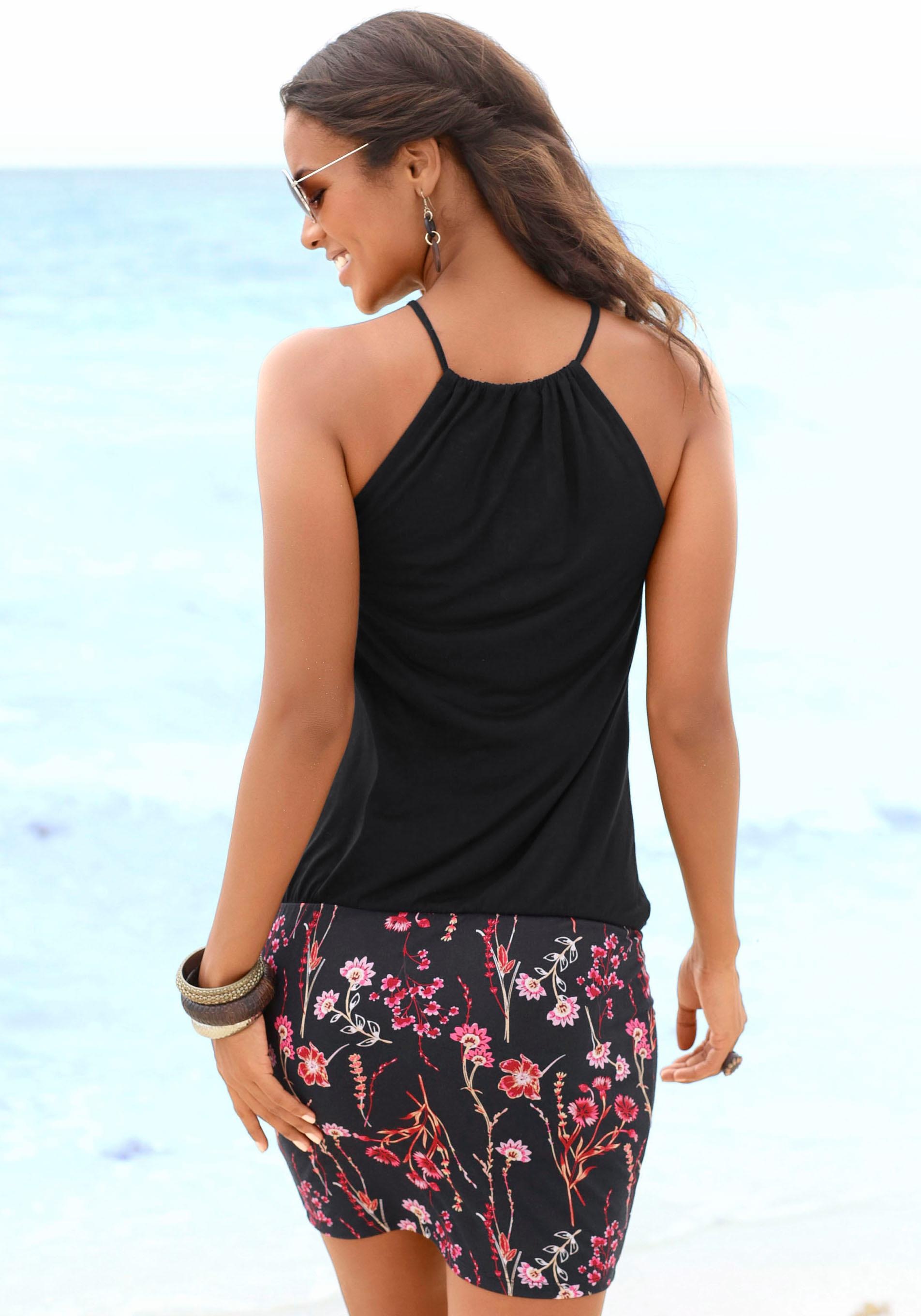 LASCANA Strandkleid, mit bedrucktem Rockteil & » kaufen | LASCANA Lingerie Unterwäsche Bademode, online
