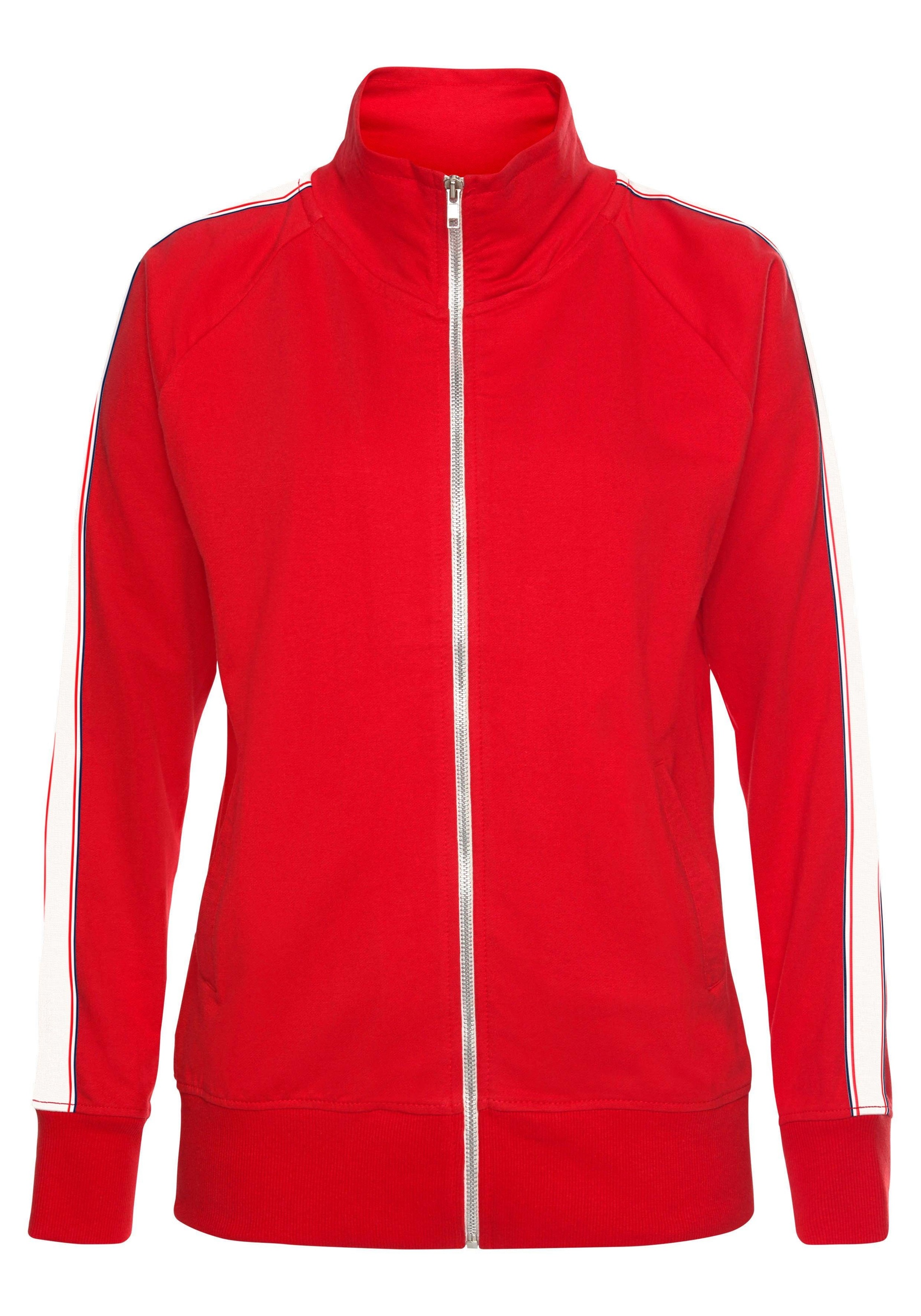 H.I.S Sweatjacke, mit gestreiftem Tape an den Ärmeln, Loungewear, Loungeanzug