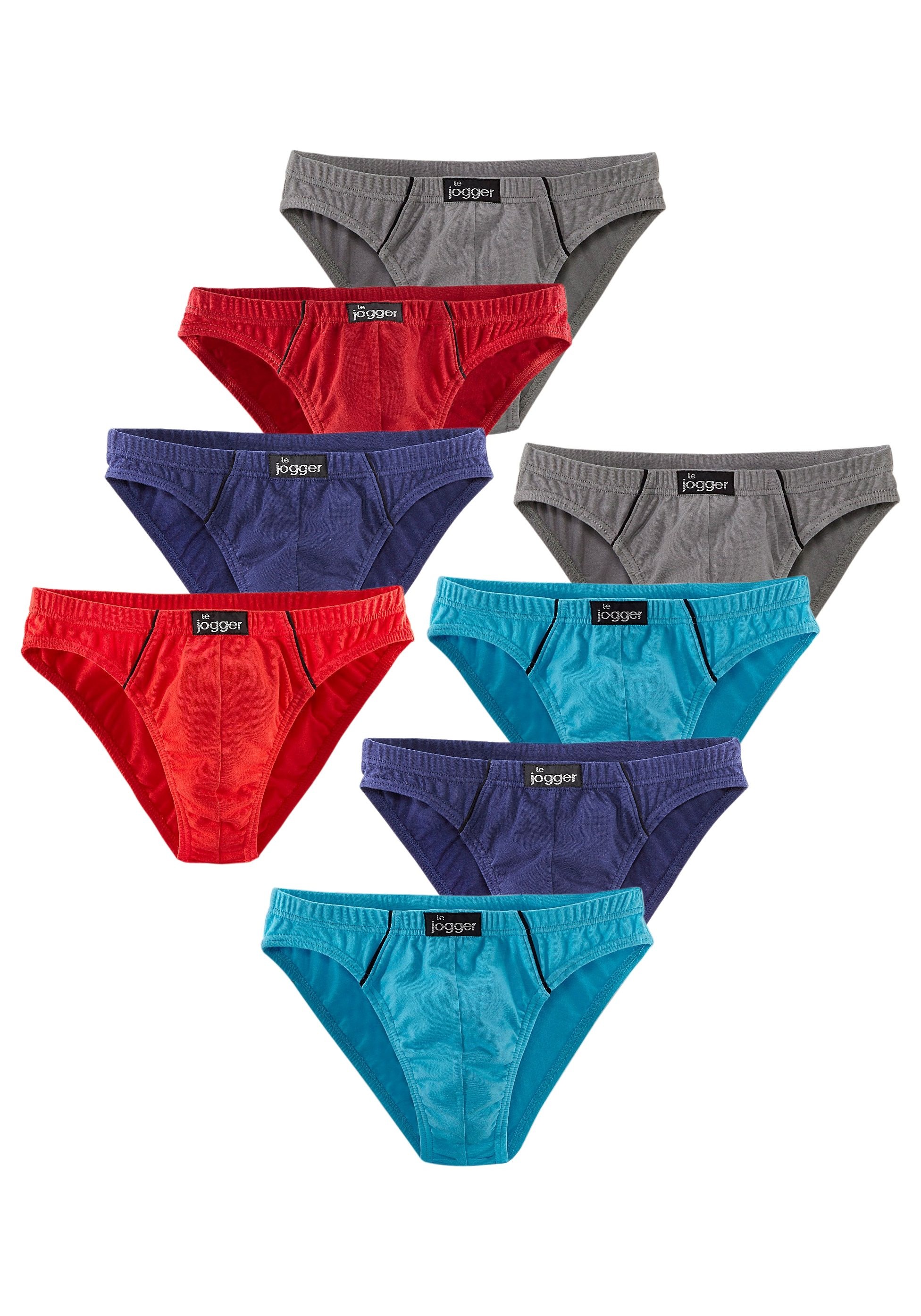 le jogger® Slip »Minislip«, (Packung, 8 St.), knappe Form, schöne Farben mit kontrastfarbenen Pipings