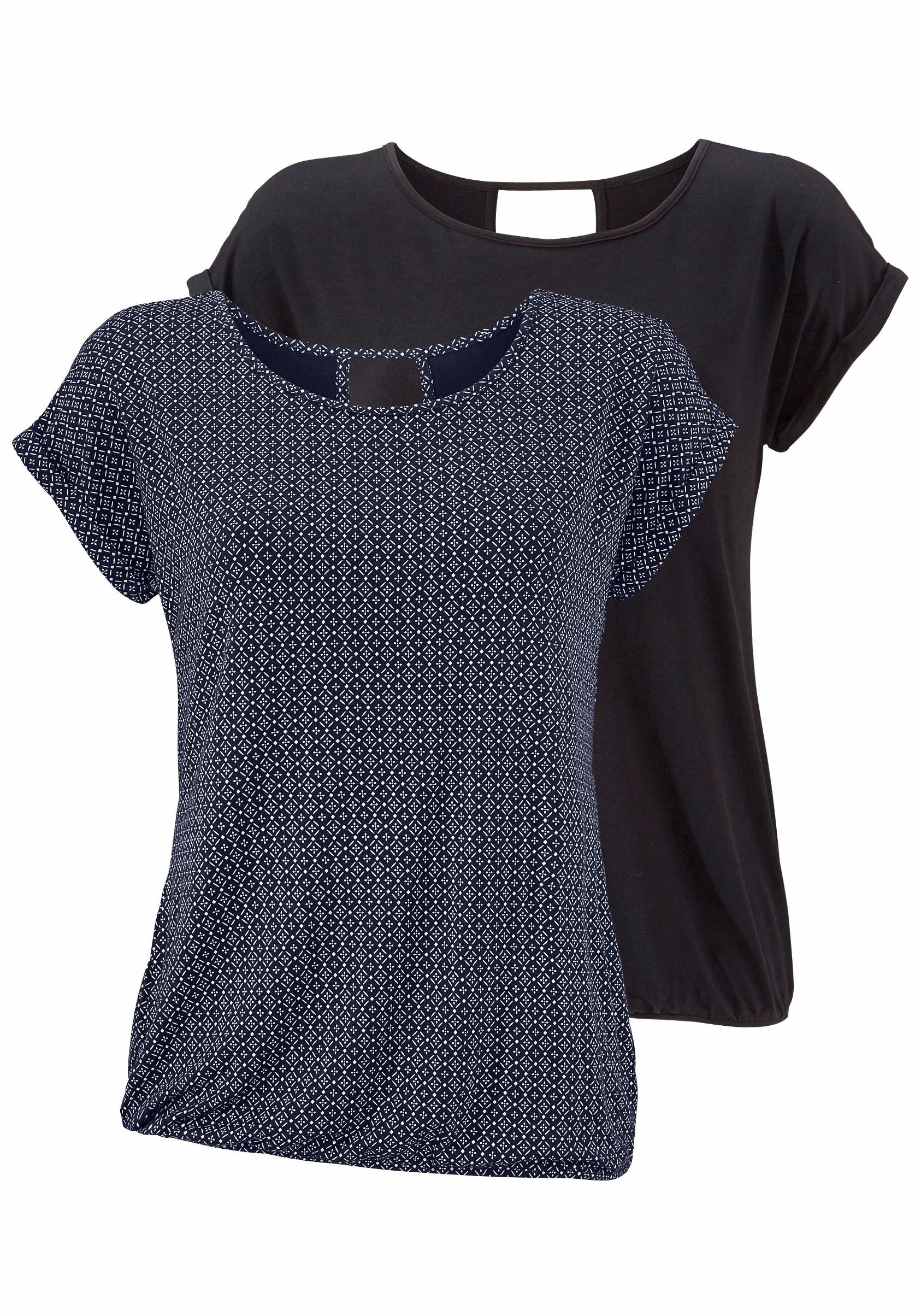 LASCANA T-Shirt, (Packung, Bademode, LASCANA online Lingerie modischem Cut-out 2er-Pack), im Unterwäsche & mit kaufen Nacken | »