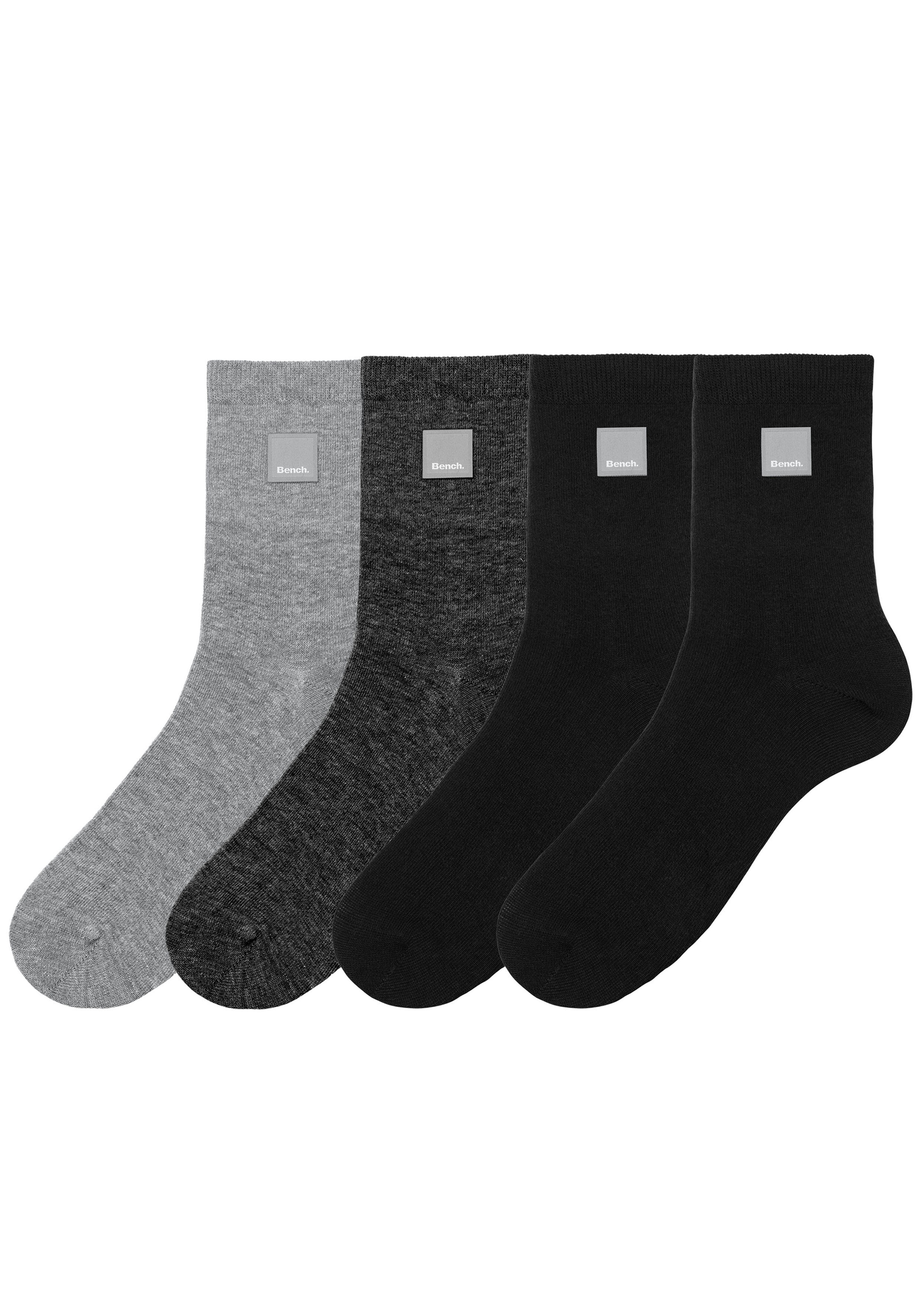 Bench. Basicsocken, (Packung, 4 Paar), mit Weblabel