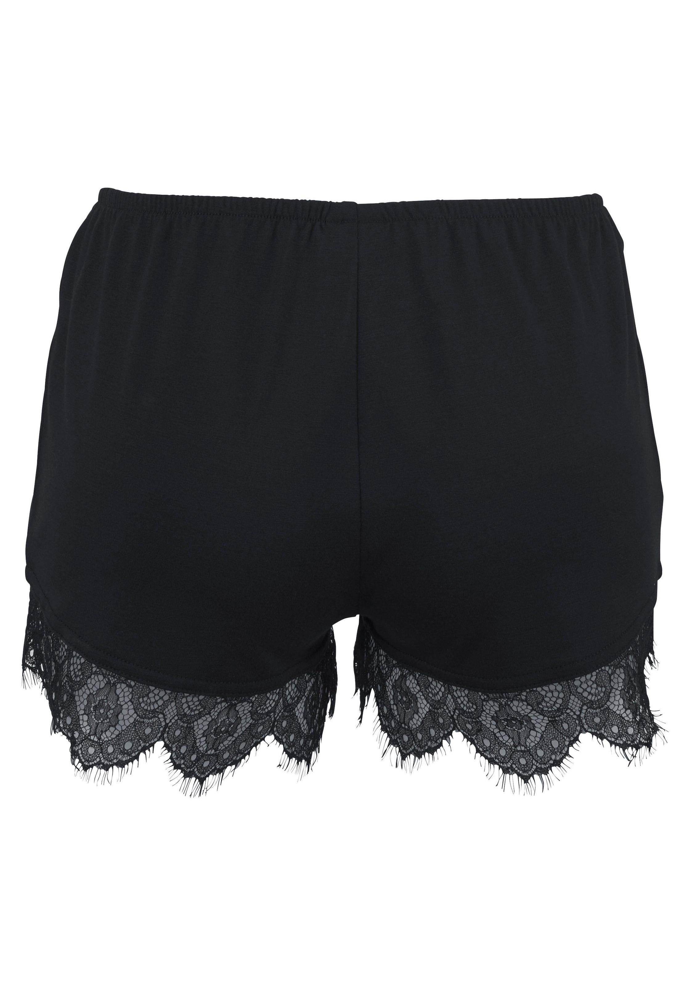 LASCANA Schlafshorts, mit Bademode, Lingerie » Unterwäsche | online & kaufen Spitzensaum LASCANA