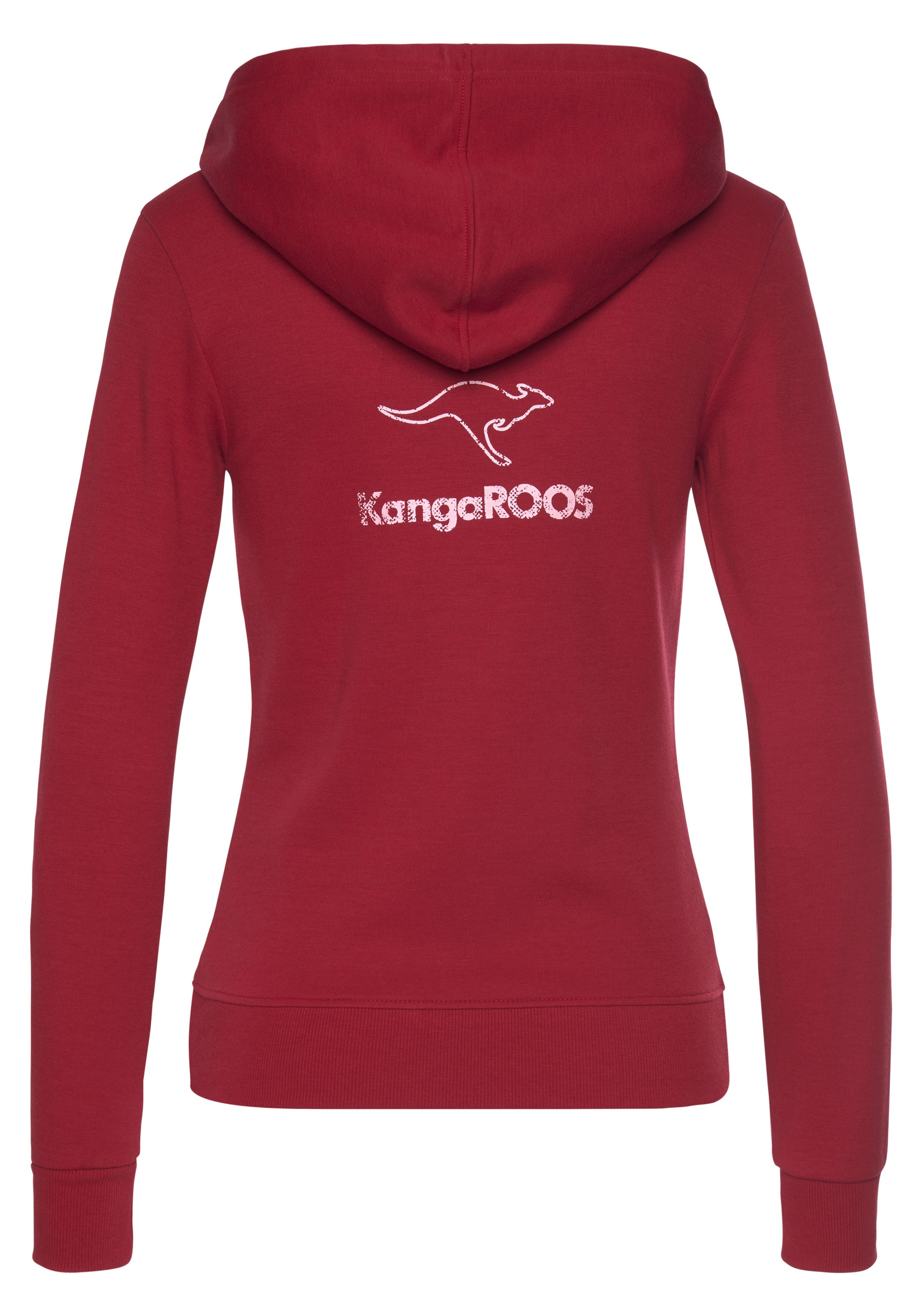 KangaROOS Sweatjacke, Loungeanzug | Rücken, Bademode, Lingerie LASCANA & mit großem Unterwäsche dem online kaufen auf » Logodruck