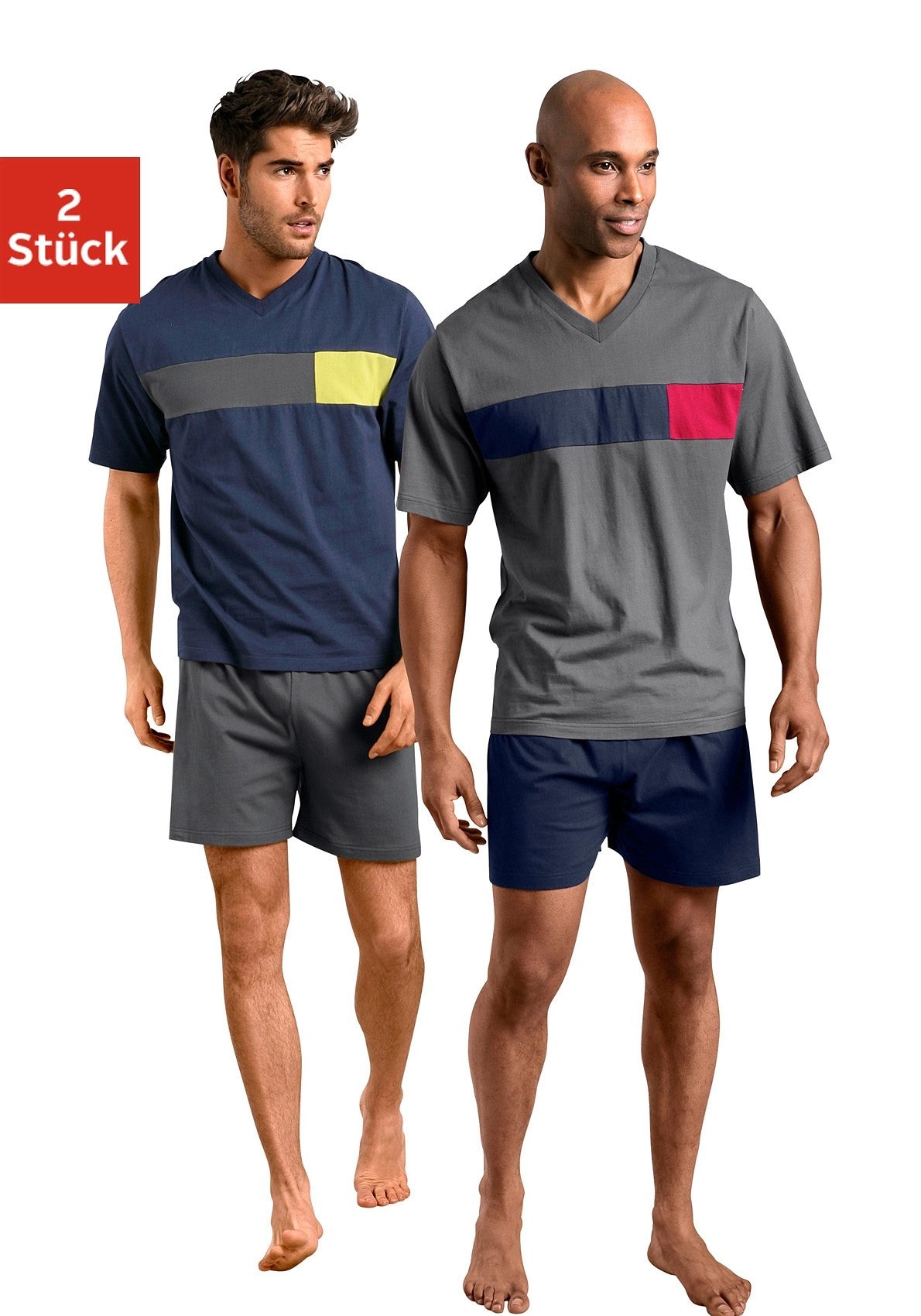 le jogger® Pyjama, (Packung, 4 tlg., 2 Stück), mit Colourblock-Einsätzen »  LASCANA | Bademode, Unterwäsche & Lingerie online kaufen