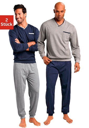 le jogger® Pyjama, (Packung, 2 Stück), in langer Form