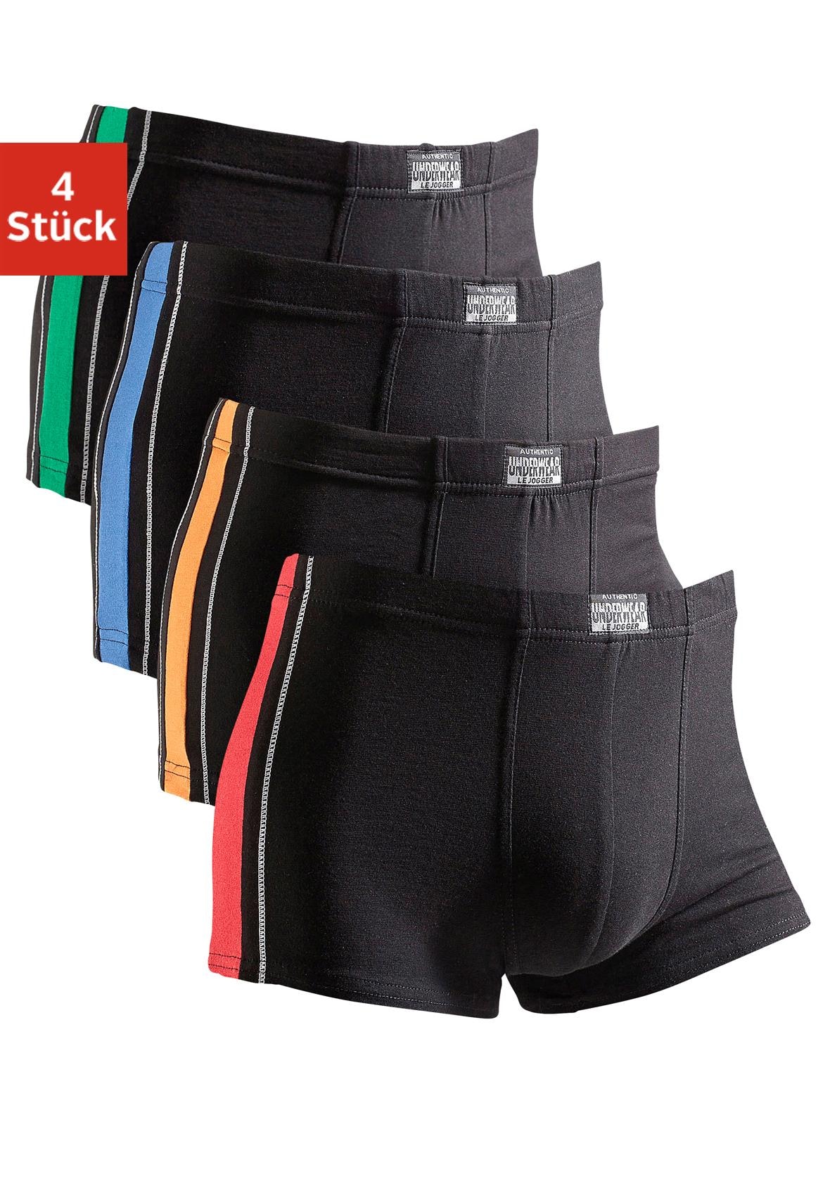 AUTHENTIC UNDERWEAR Boxer, (Packung, 4 St.), mit kontrastfarbigen Streifen  seitlich » LASCANA