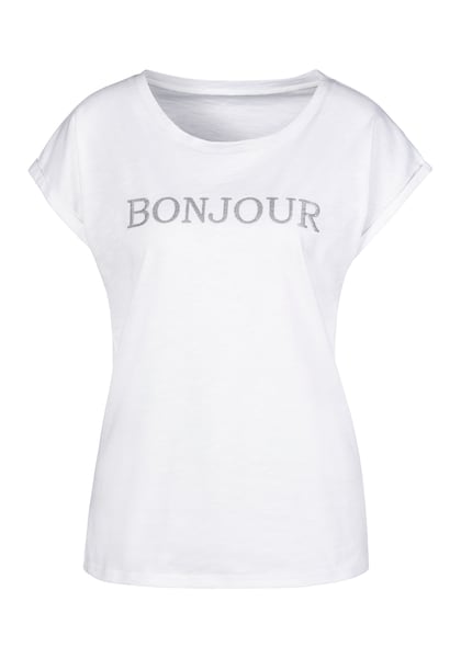 Vivance T-Shirt, mit modischem Frontdruck "Bonjour"