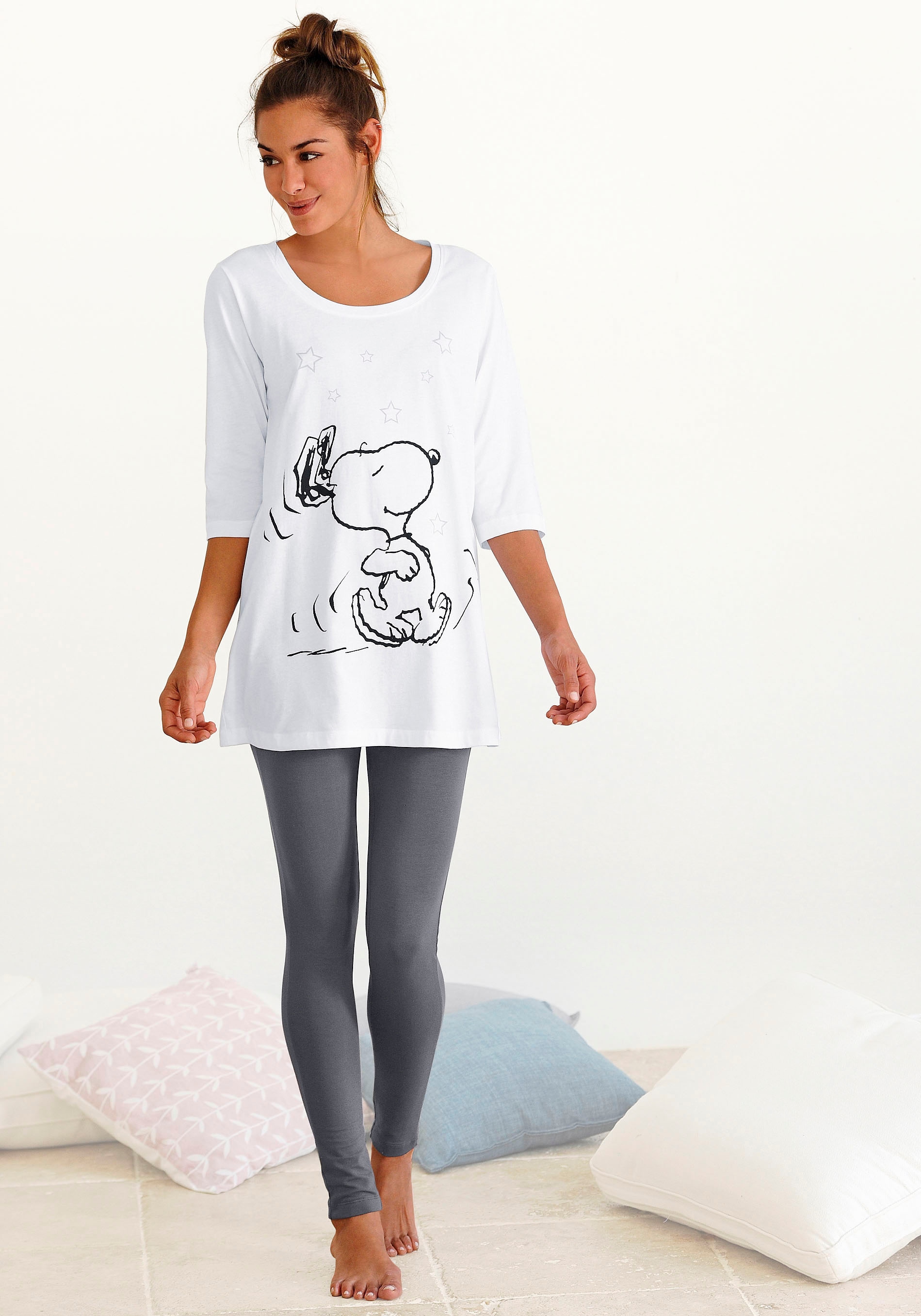 Snoopy Druck kaufen (2 1 Leggings legerem mit Stück), Unterwäsche Shirt & Peanuts » Pyjama, mit tlg., und Lingerie LASCANA | online Bademode,