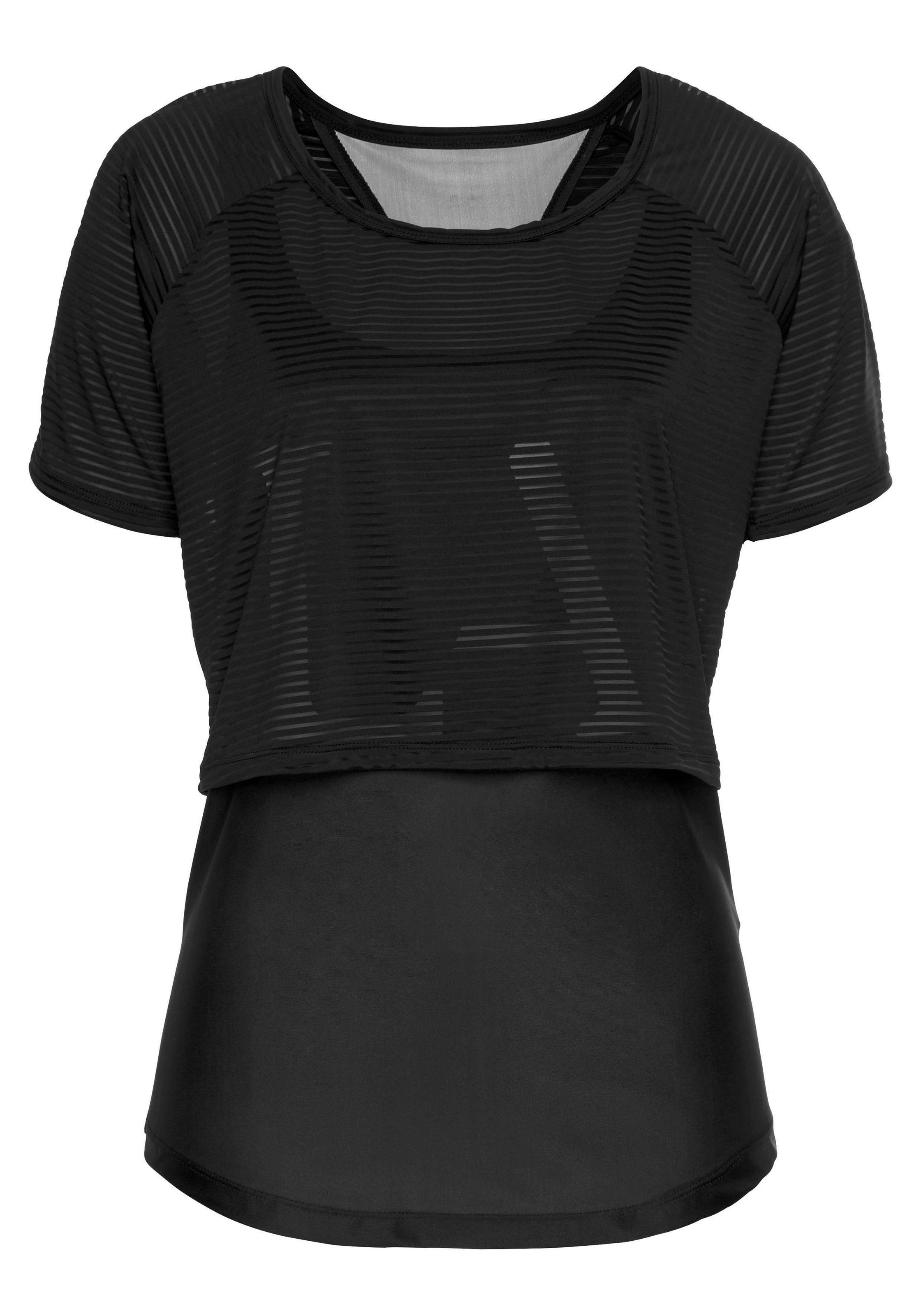 Bademode, Lingerie Layer- T-Shirt online LASCANA Mauve«, | in im LASCANA 1 Funktionsshirt Design 2 Unterwäsche & kaufen »Digital » ACTIVE