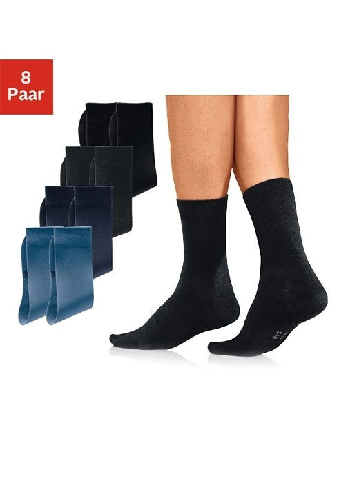 H.I.S Basicsocken, (8 Paar), mit hohem Baumwollanteil