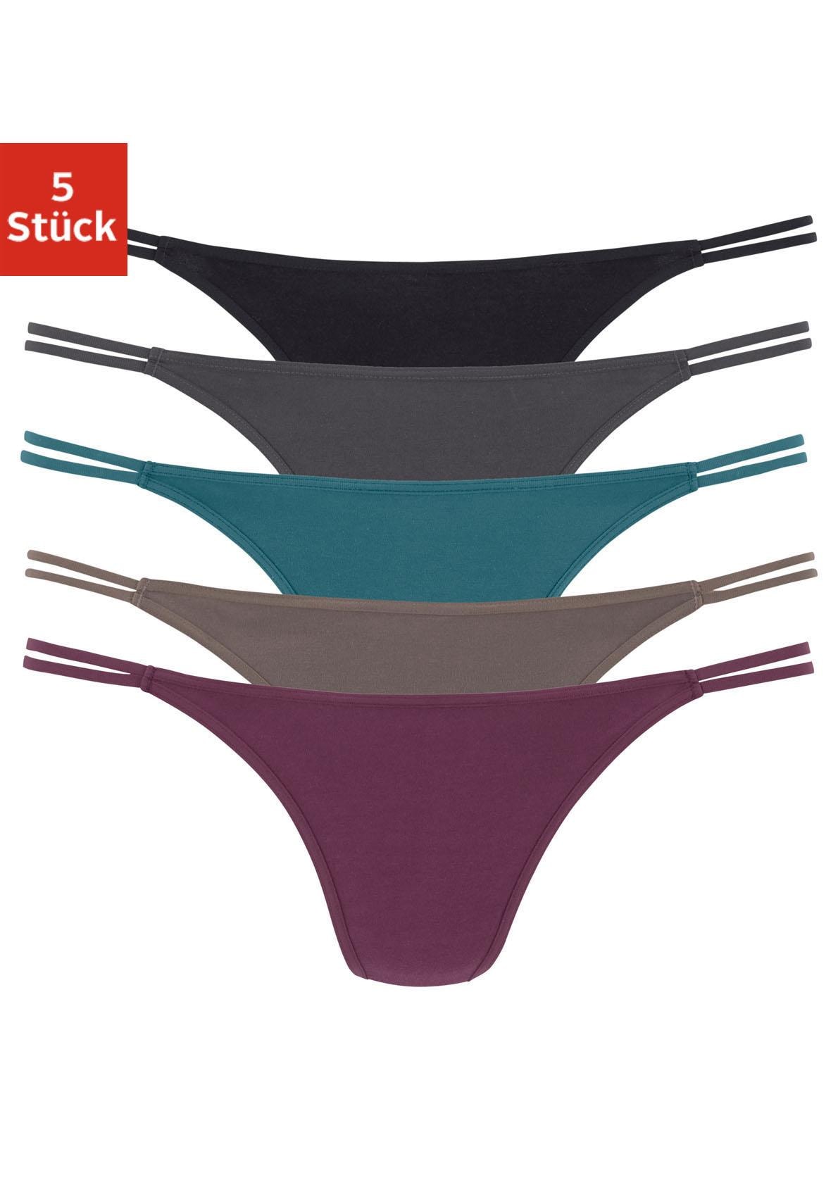 & online Baumwolle Unterwäsche elastischer Vivance String, Lingerie 5 | aus St.), » (Packung, kaufen Bademode, LASCANA