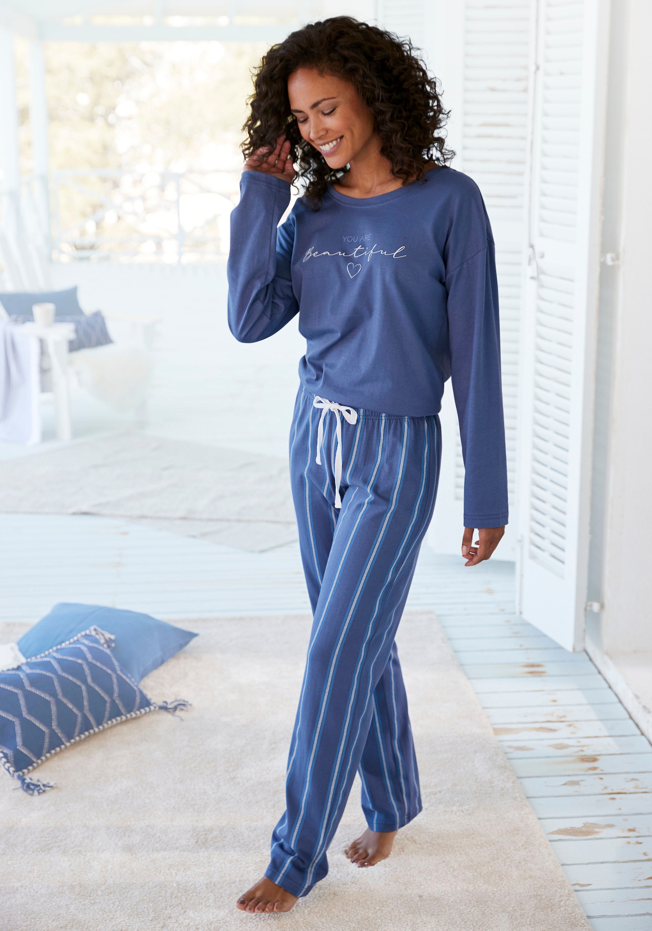 Vivance Dreams Pyjama, mit Bademode, & 1 online Frontdruck (2 | Stück), Lingerie LASCANA kaufen Unterwäsche » tlg