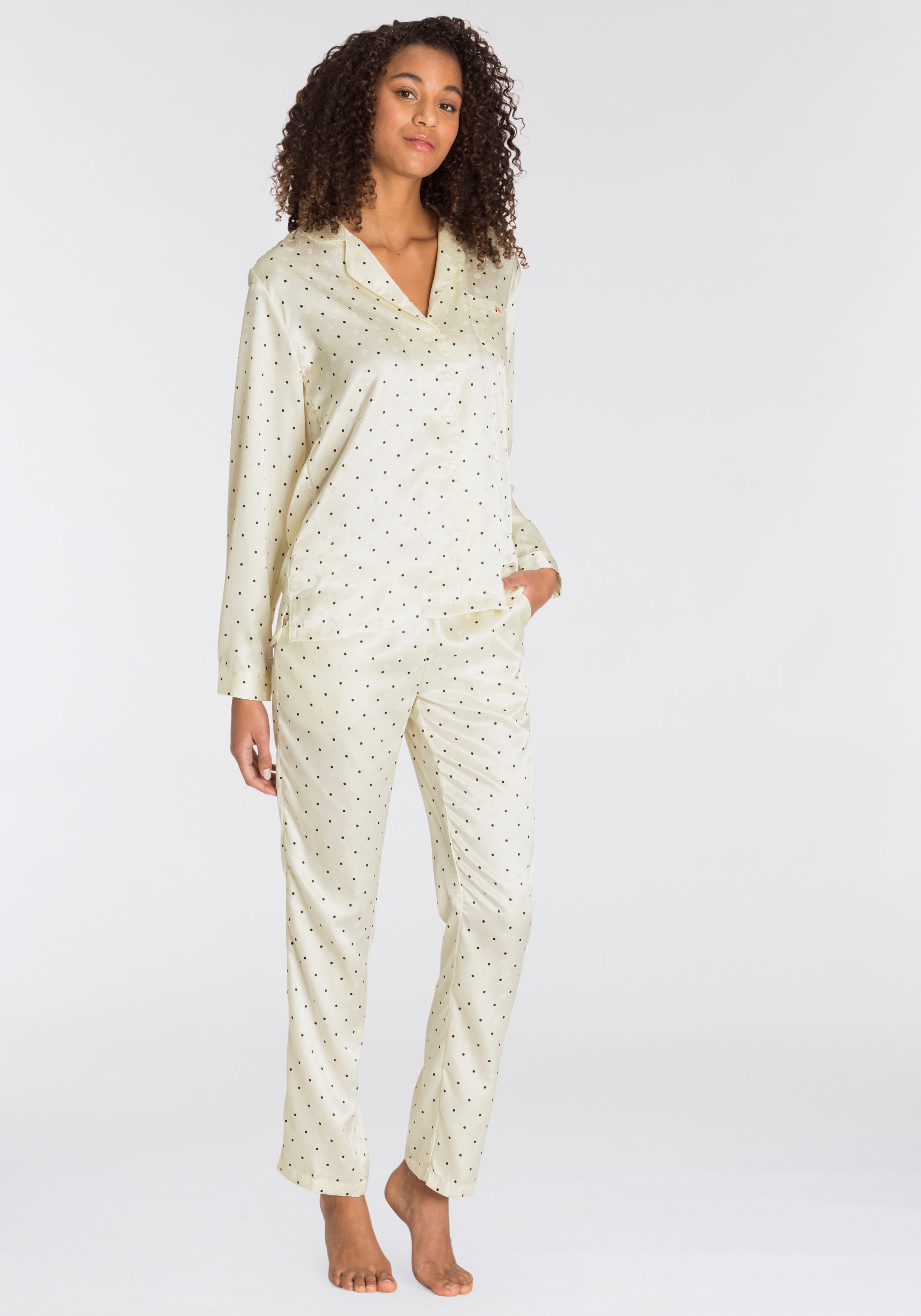 s.Oliver Pyjama, (2 tlg., 1 Stück), aus gemustertem Satin