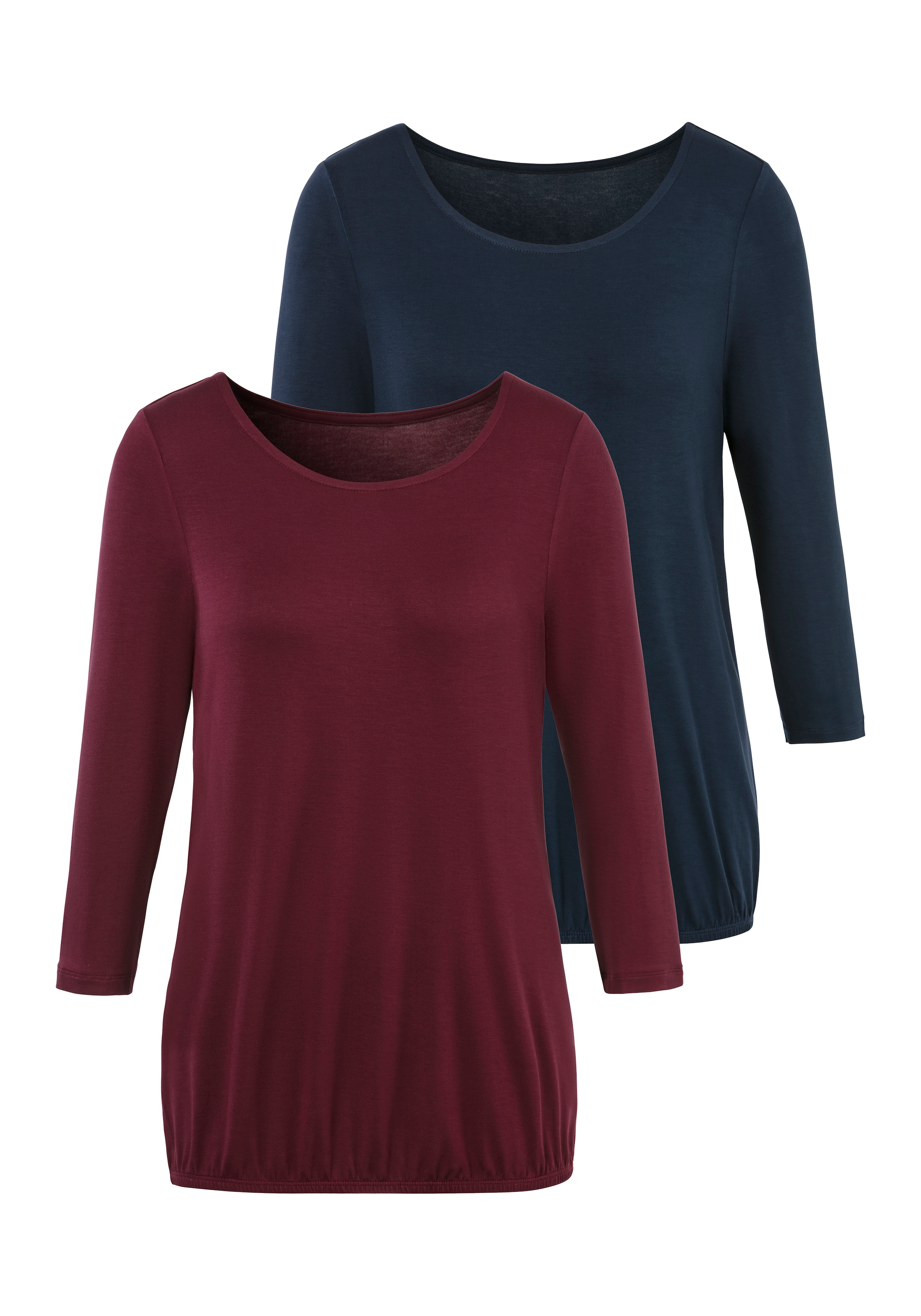 Bademode, & | Lingerie » LASCANA online Unterwäsche 3/4-Arm-Shirt, (2er-Pack), Saumabschluss Vivance mit elastischem kaufen
