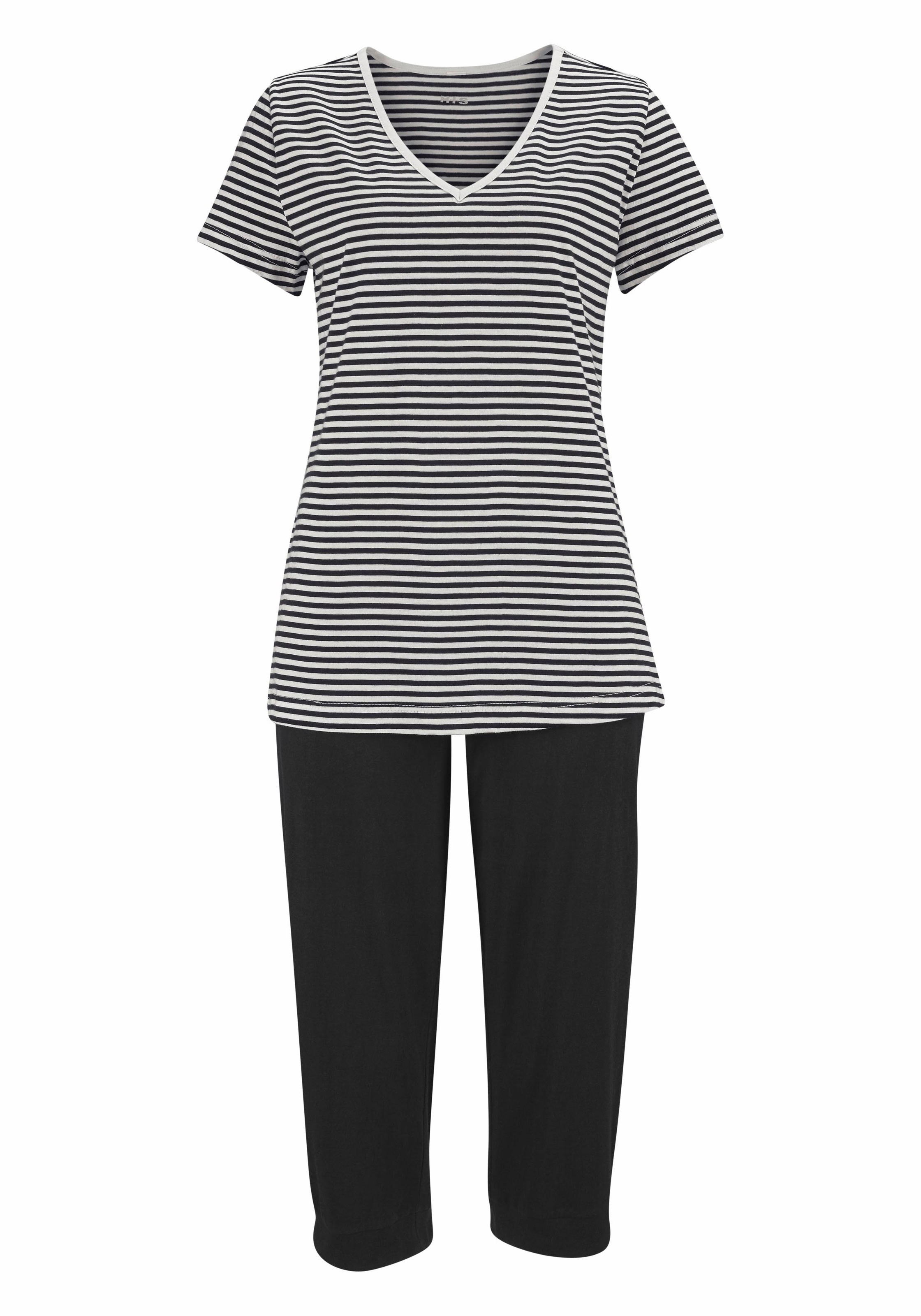 H.I.S Capri-Pyjama, (2 tlg., 1 legerer Stück), Lingerie & Hose » geringeltem mit online Bademode, T-Shirt Unterwäsche | kaufen LASCANA und