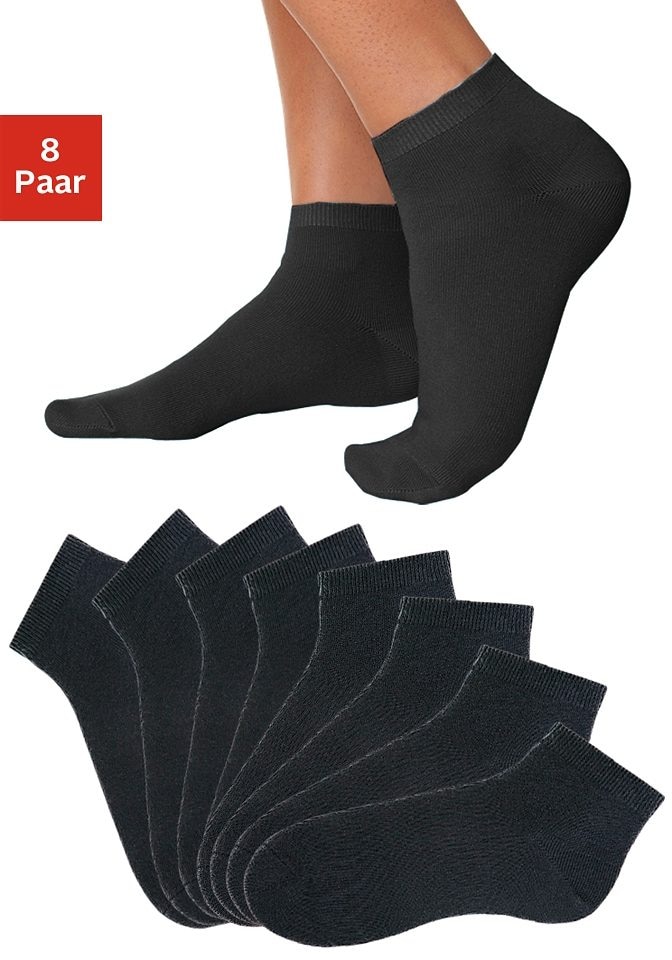 Go in Kurzsocken, (Set, 8 Paar), uni in Basic Farben