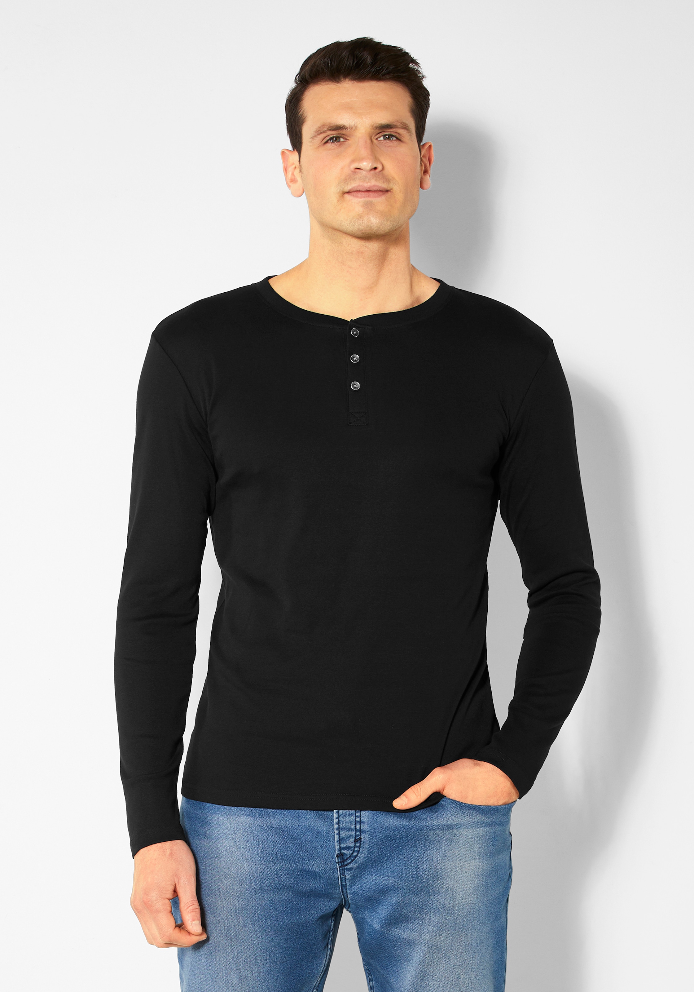 H.I.S Langarmshirt, mit aufwendiger Knopfleiste