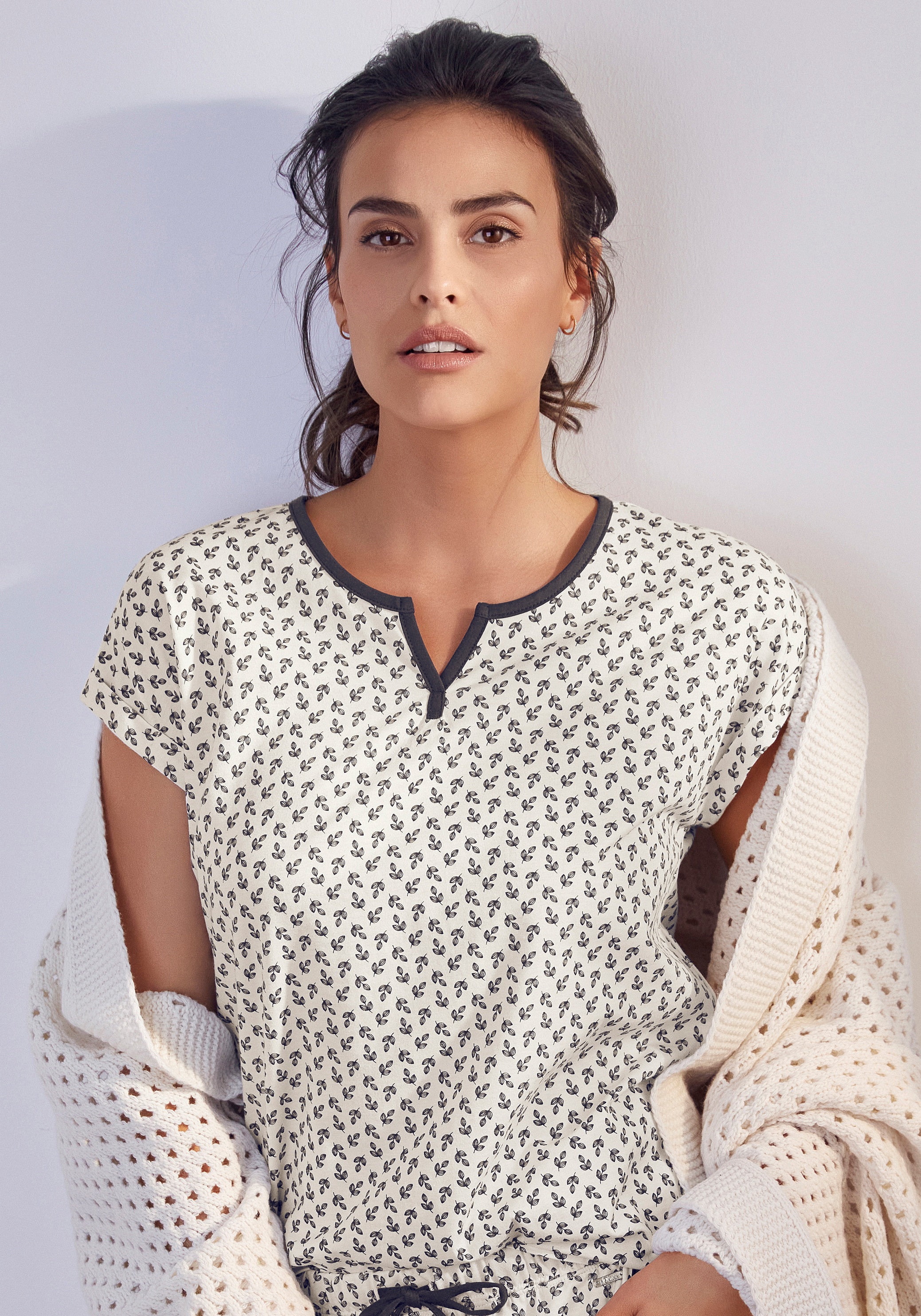 s.Oliver Pyjamaoberteil, mit All-Over Print