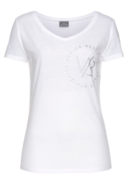 Venice Beach V-Shirt, mit Logoprint, T-Shirt, Kurzarmshirt aus Baumwoll-Mix, sportlich