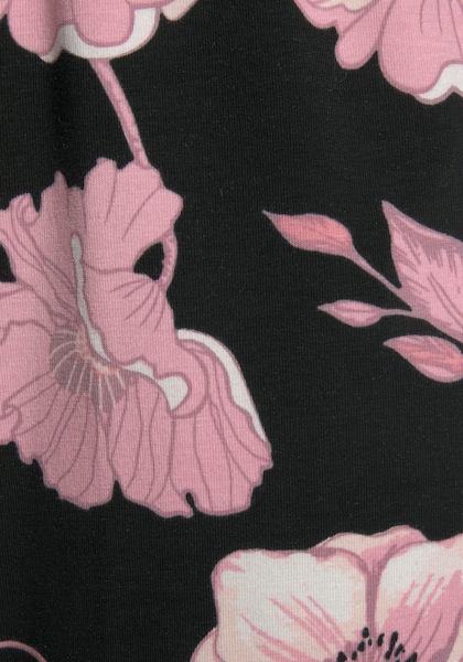 LASCANA Pyjama, (2 tlg.), mit Blumenmuster und Spitzendetails