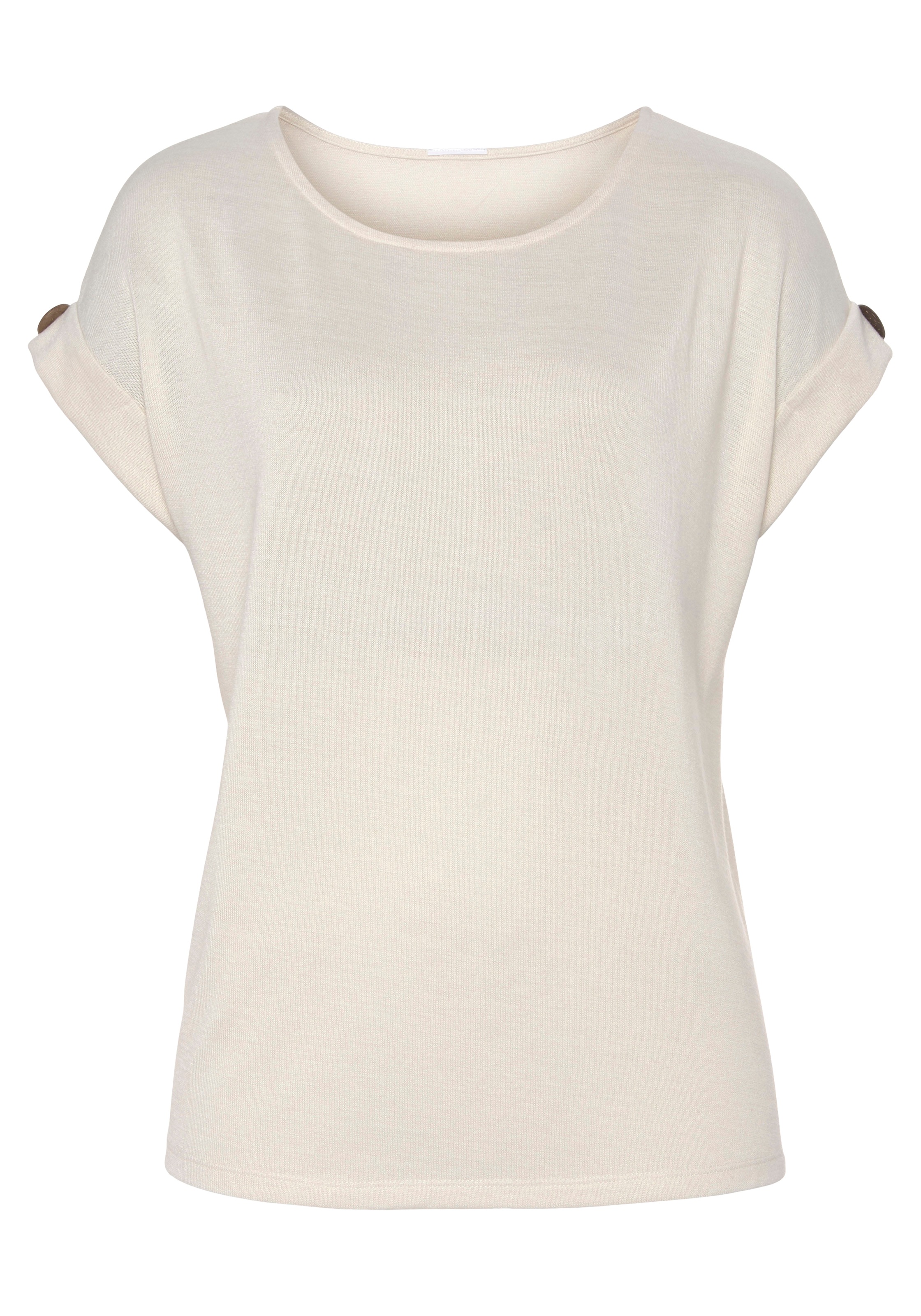 | LASCANA mit online T-Shirt, » Knopf Lingerie Unterwäsche kaufen LASCANA am & Ärmelsaum Bademode, (2er-Pack),