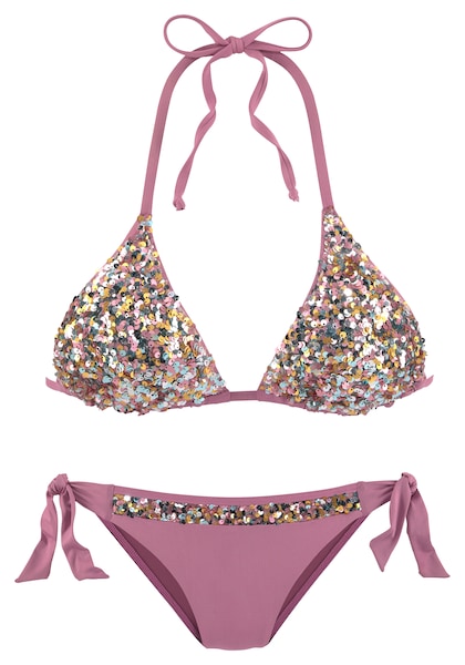 LASCANA Triangel-Bikini, Mit glänzenden Pailletten