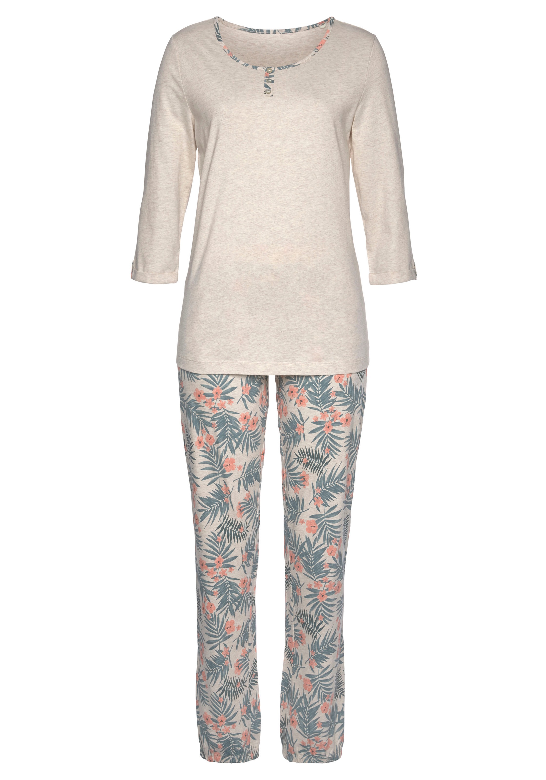 LASCANA Lingerie Bademode, | 1 online tlg., » Stück), kaufen Hose & gemusterter Pyjama, mit Unterwäsche (2 LASCANA
