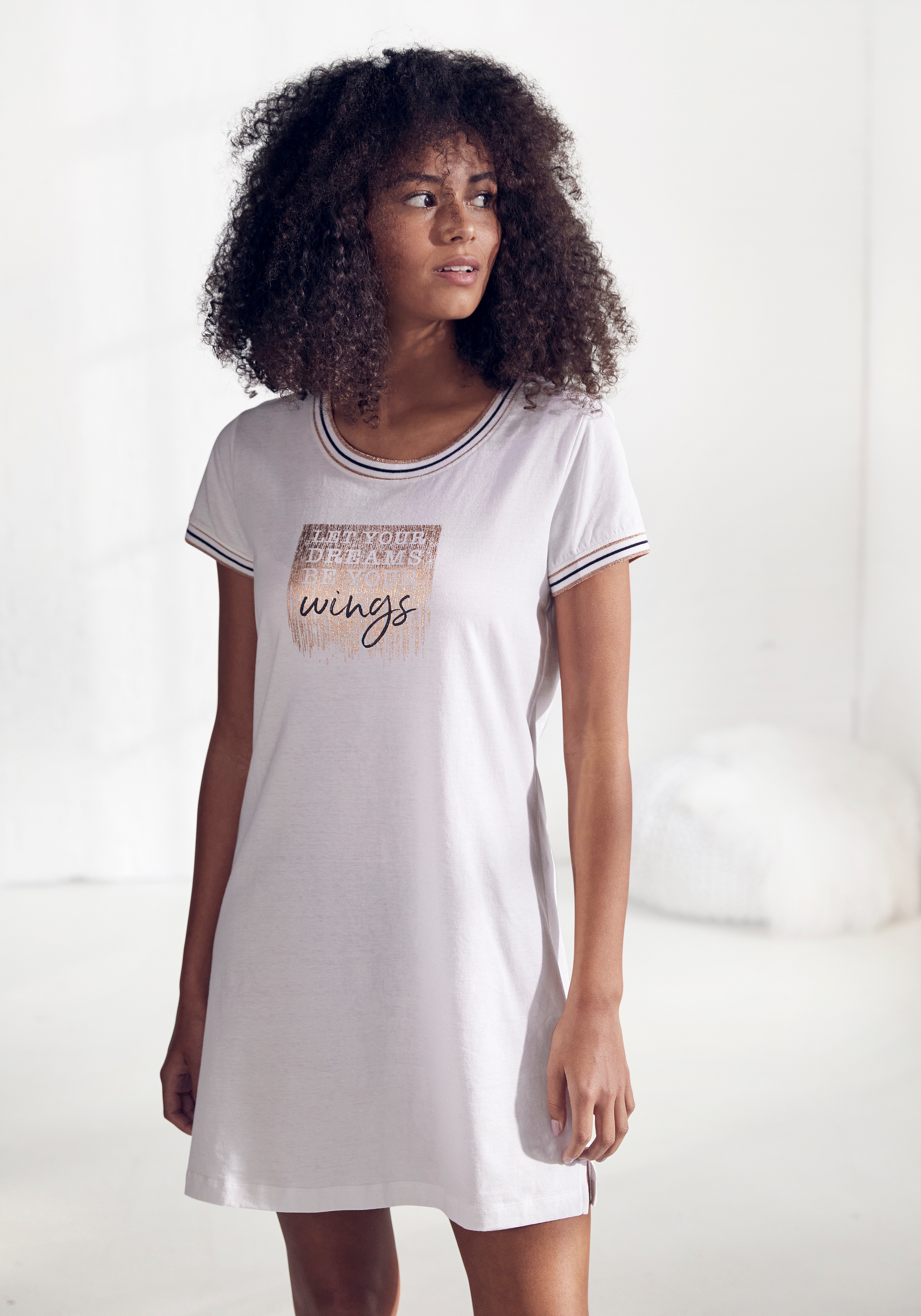 Lingerie Unterwäsche Nachthemd, & | Bademode, Dreams Vivance online » kaufen LASCANA mit Statement-Print