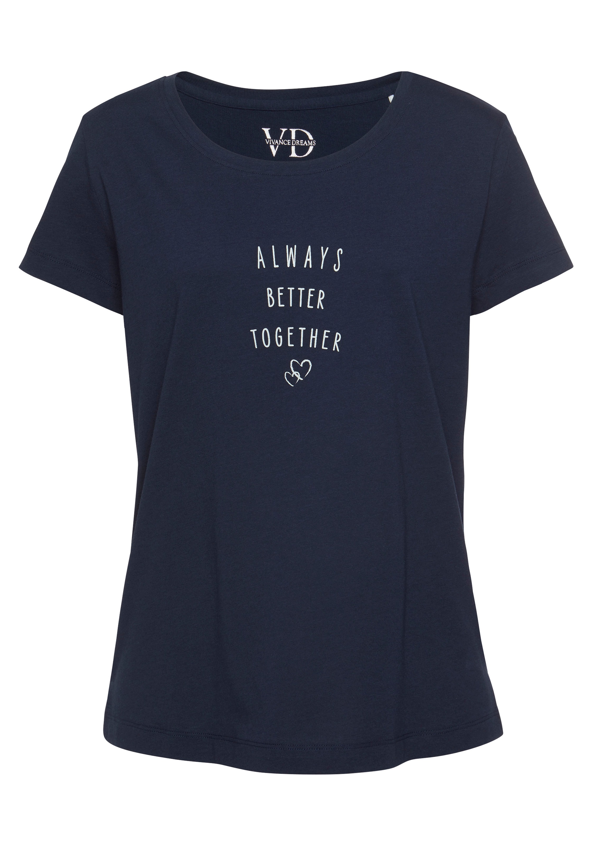 Vivance Dreams Pyjamaoberteil, mit Statementdruck