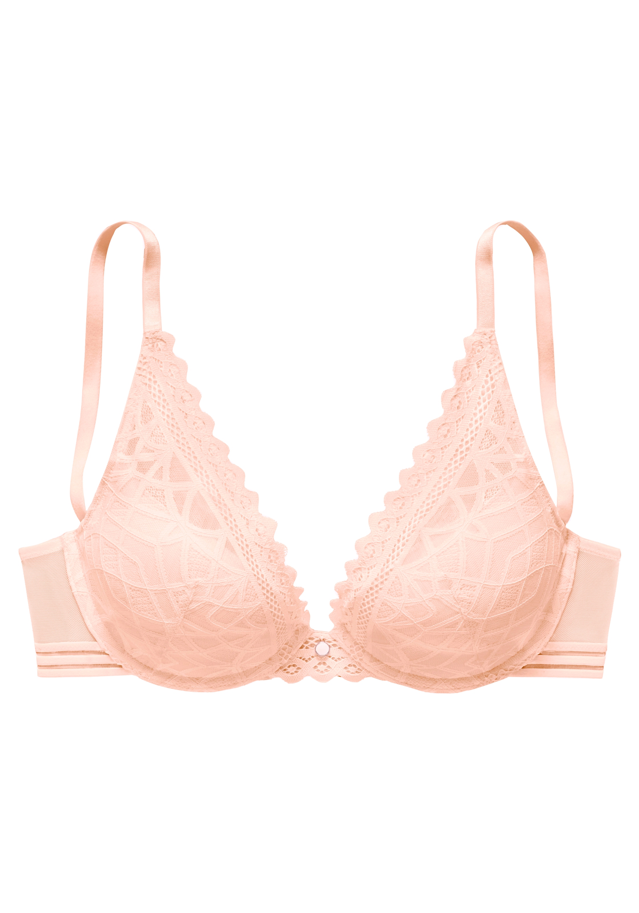 s.Oliver Push-up-BH, im edlen High-Apex Look mit graphischer Jacquardspitze, sexy Dessous