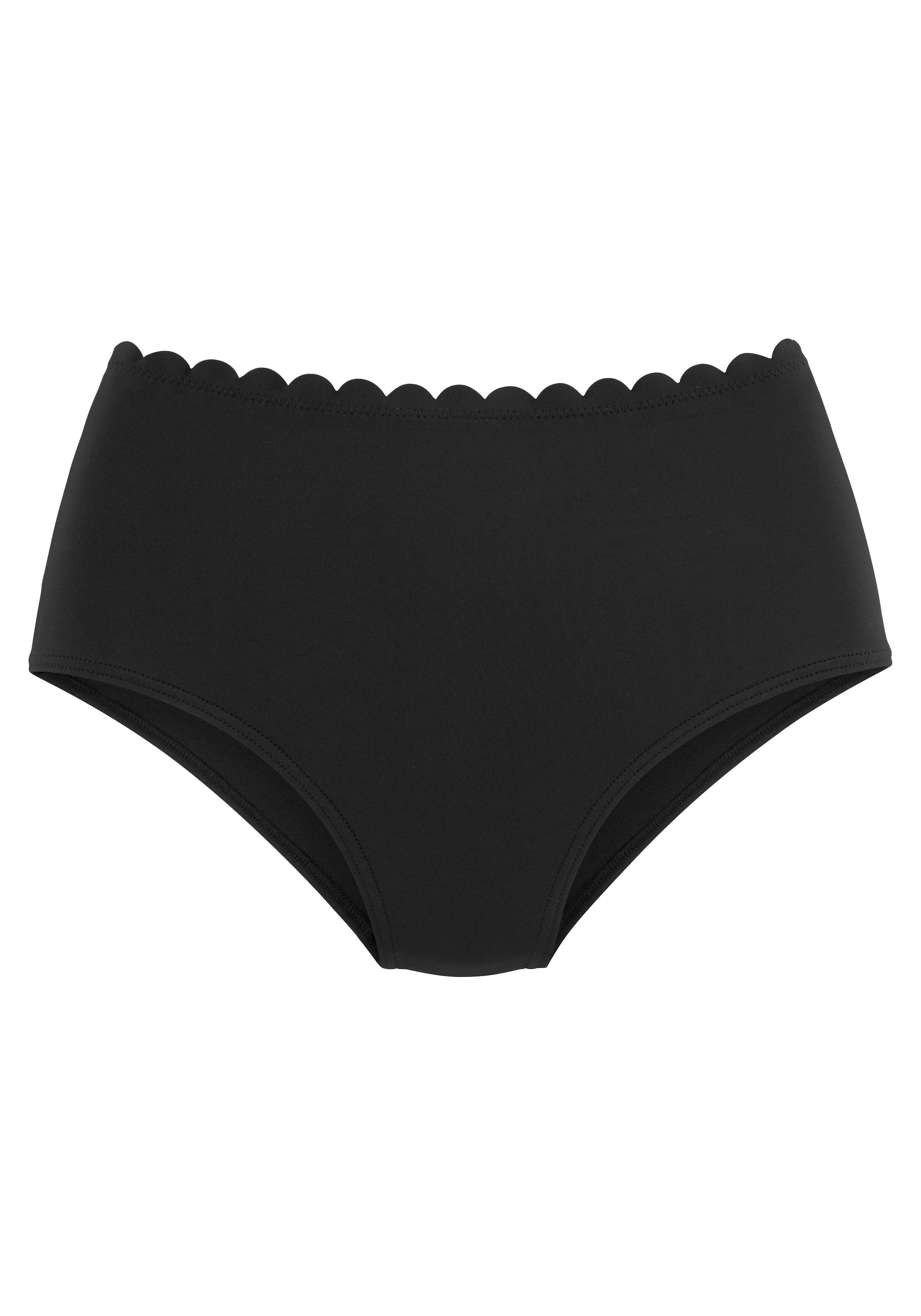 LASCANA Highwaist-Bikini-Hose »Scallop«, mit gelaserter Wellenkante