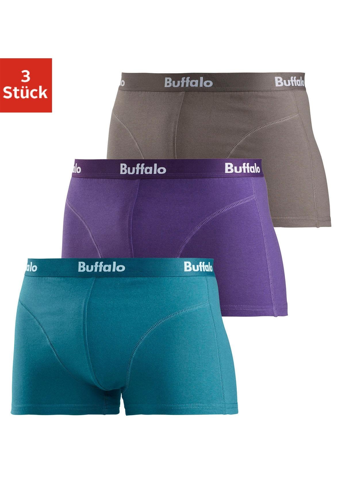 Buffalo Boxer, (Packung, 3 St.), mit Overlock-Nähten vorn