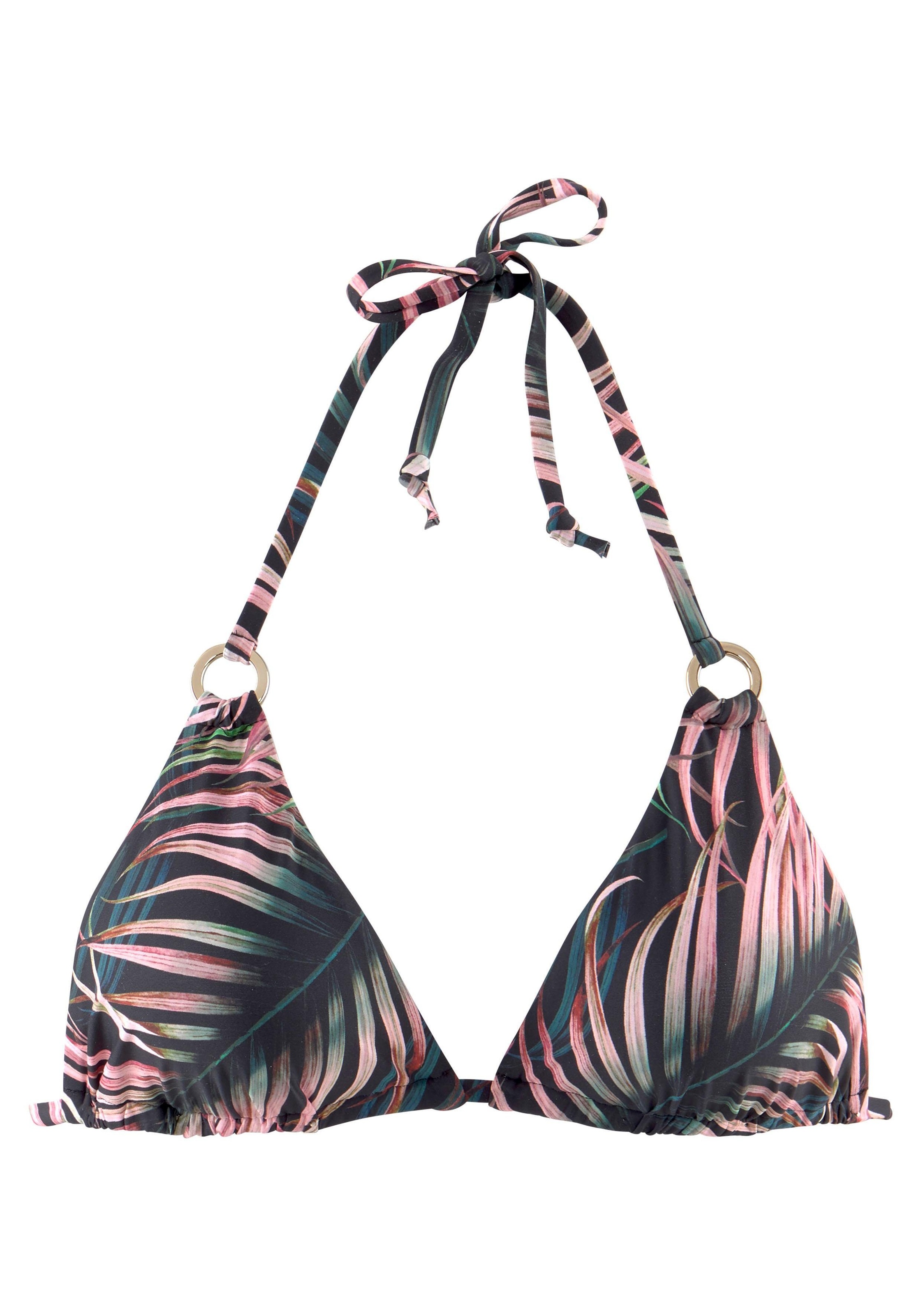 LASCANA Triangel-Bikini-Top »Reese«, mit goldfarbenen Zierringen