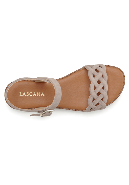 LASCANA Sandale, Sandalette, Sommerschuh aus Leder mit Cut-Outs und weicher Innensohle