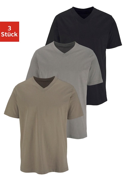 H.I.S Unterziehshirt, (Packung, 3 St.), mit V-Ausschnitt aus Baumwolle, Unterhemd, T-Shirt