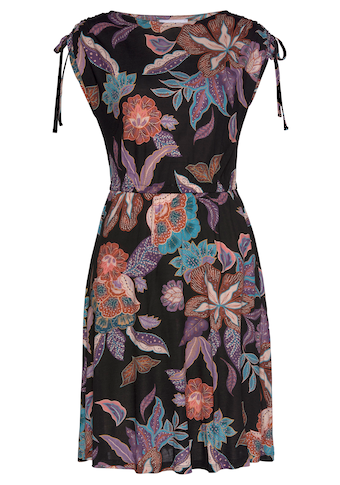 Vivance Jerseykleid, mit großem Blumendruck, leichtes Sommerkleid, Strandkleid