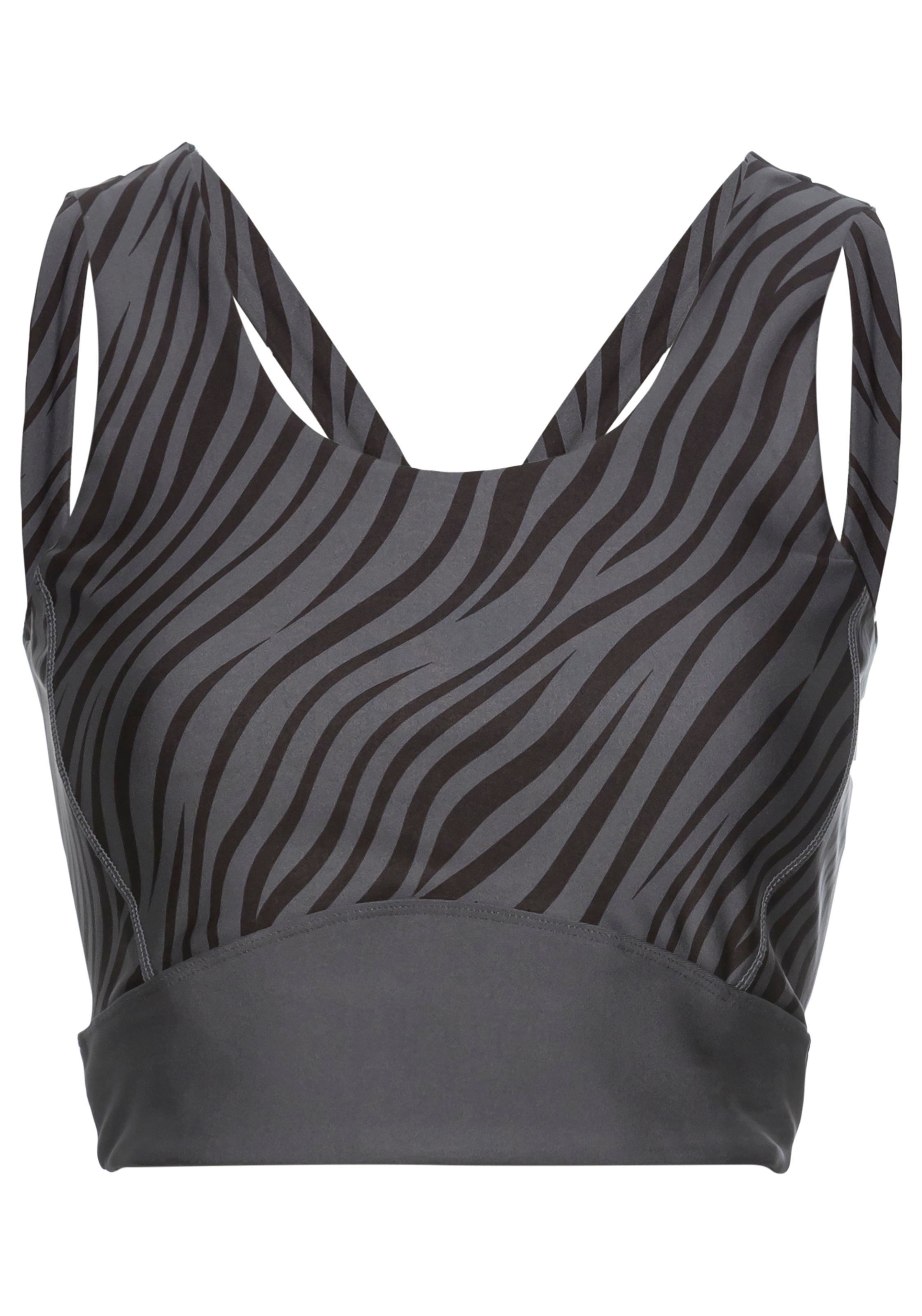 LASCANA ACTIVE Crop-Top »- Sport Top, Kurzes Top«, mit Zebra Muster und Cut-Outs Ausschnitt im Rückenbereich