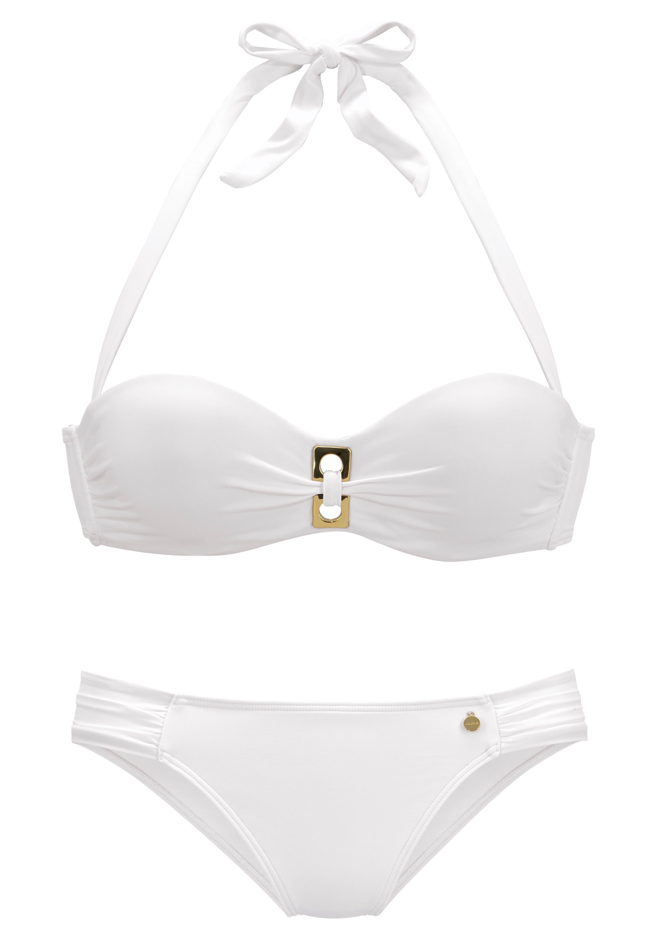 LASCANA Bügel-Bandeau-Bikini, mit goldenem Detail