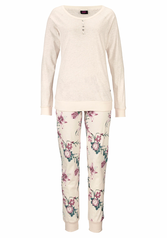 Buffalo Pyjama, (2 tlg., 1 Stück), mit Blumenprint in N-Größen