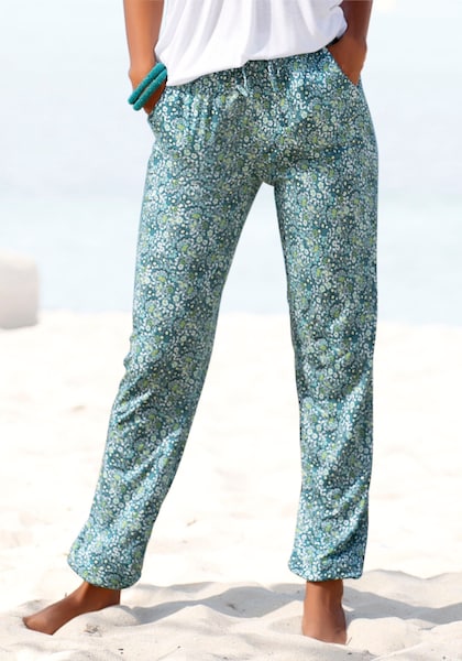 Vivance Jerseyhose, mit Blümchendruck und Taschen, elastischer Bund, Strandhose