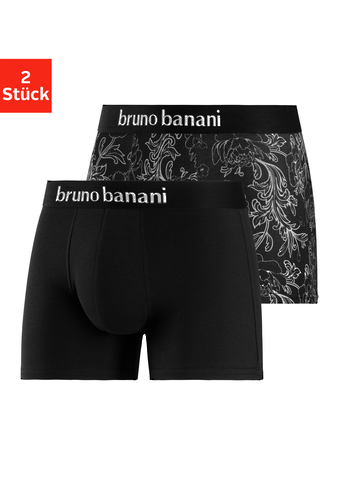 Bruno Banani Boxer, (Packung, 2er-Pack), 1x uni und 1x bedruckt