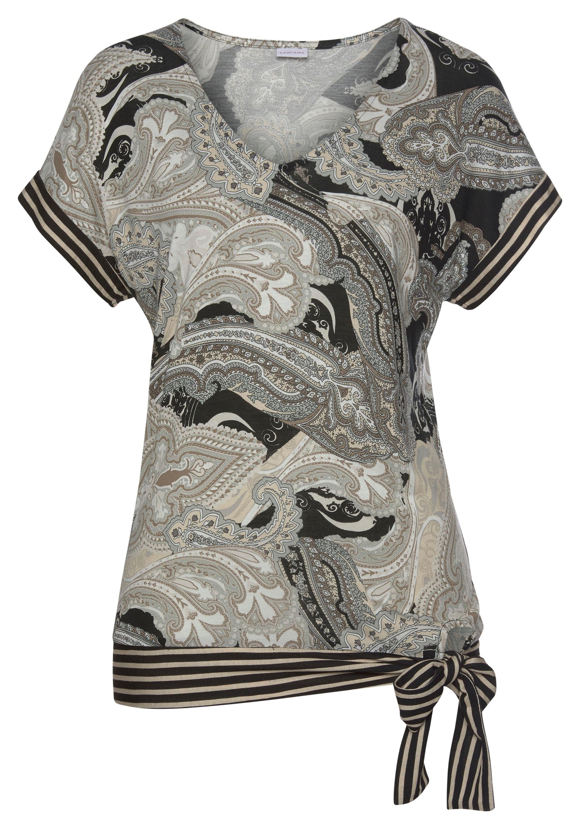 LASCANA Kurzarmshirt, mit Paisleyprint » LASCANA | Bademode, Unterwäsche &  Lingerie online kaufen | V-Shirts