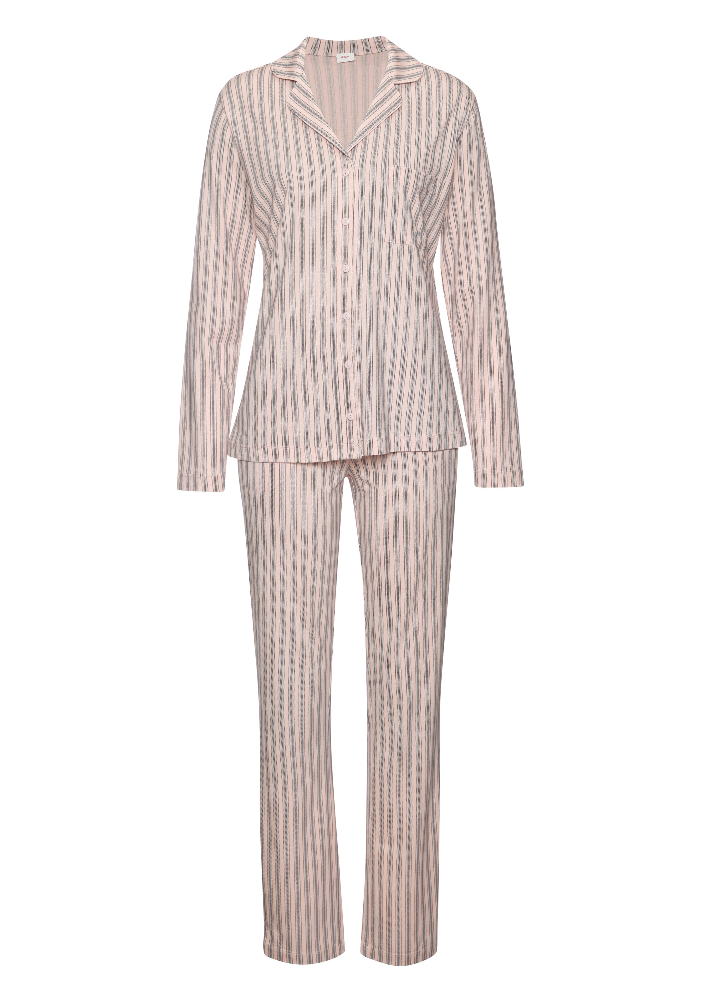 s.Oliver Pyjama, (Set, 2 tlg.), im klassischen Stil