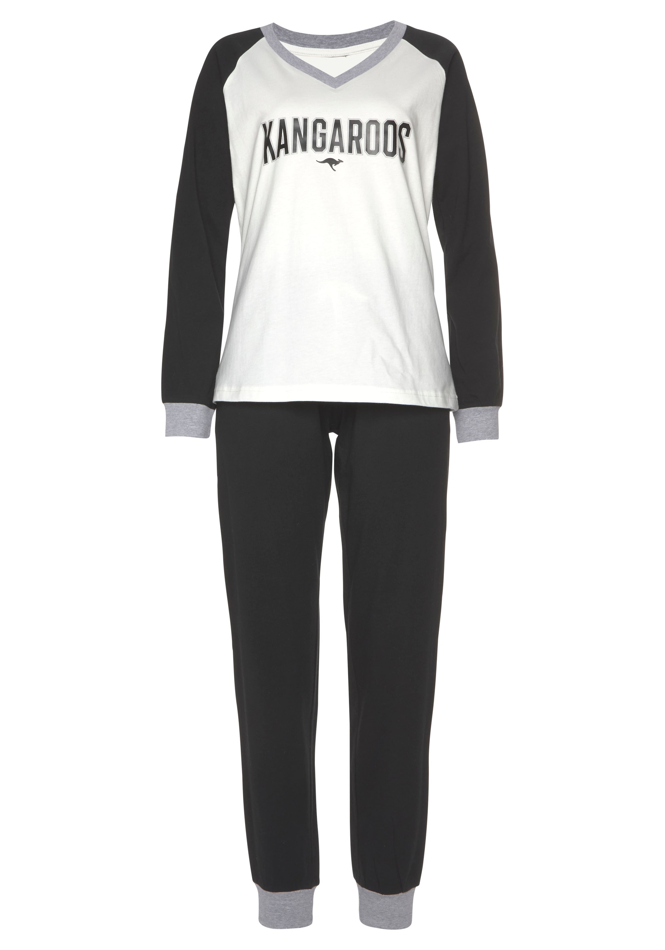 KangaROOS Pyjama, & Stück), tlg., (2 1 LASCANA » mit Unterwäsche online Raglanärmeln kaufen Lingerie | Bademode, kontrastfarbenen