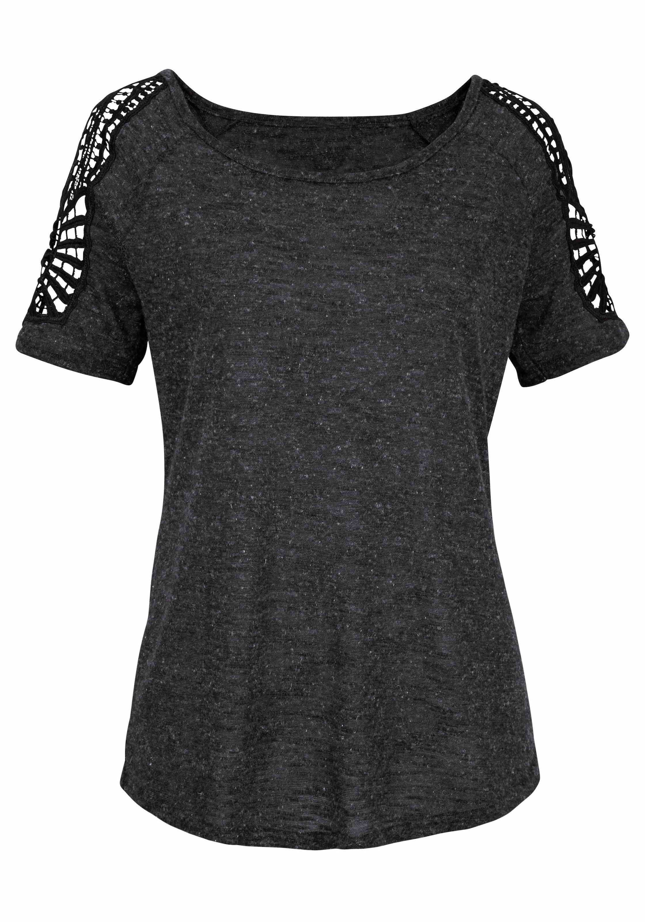 Vivance T-Shirt, mit modischer Lingerie kaufen | Häkelspitze » LASCANA & online Unterwäsche Bademode