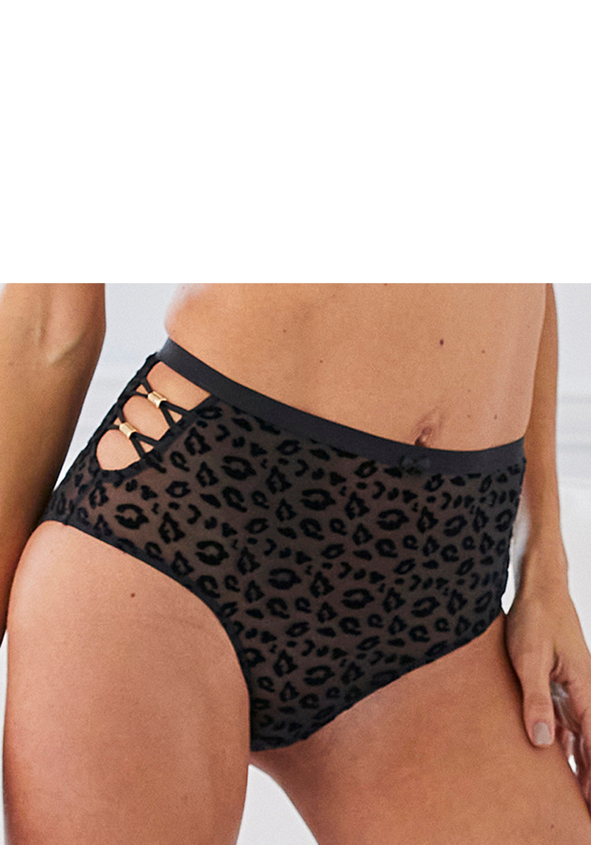 petite fleur gold High-Waist-Slip »Franca«, in moderner Leo-Optik mit Bändern an den Seiten