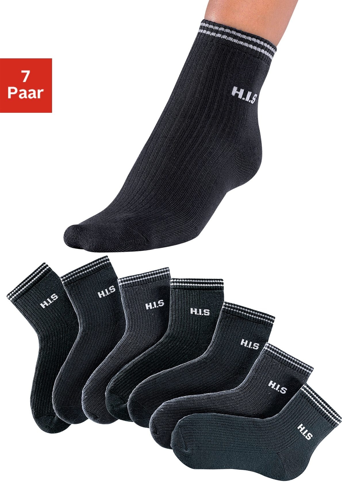 Bademode, mit 7 & Lingerie Paar), (Set, | Kurzsocken, online » kaufen Unterwäsche Vollfrottee H.I.S LASCANA