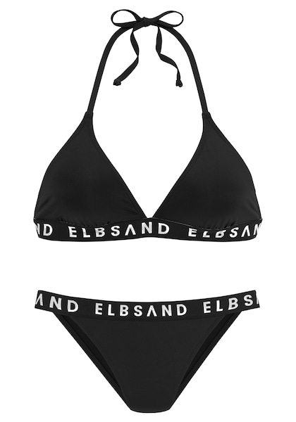 Elbsand Triangel-Bikini, mit Markenschriftzügen in Kontrastfarbe